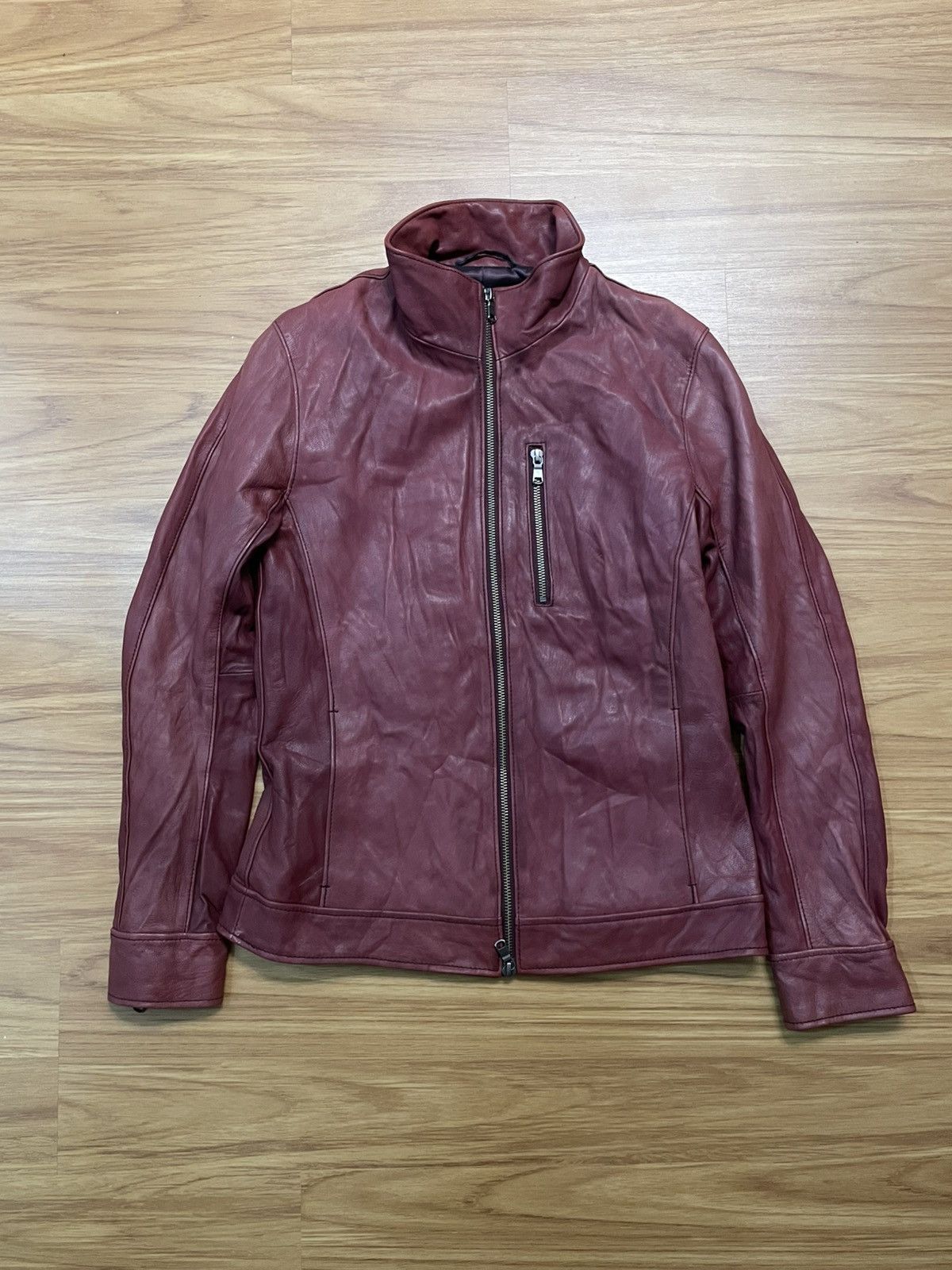Tete Homme Tete Homme Japan Minimal Biker Leather Jacket (Goat Skin) Size US M / EU 48-50 / 2 - 5 Thumbnail