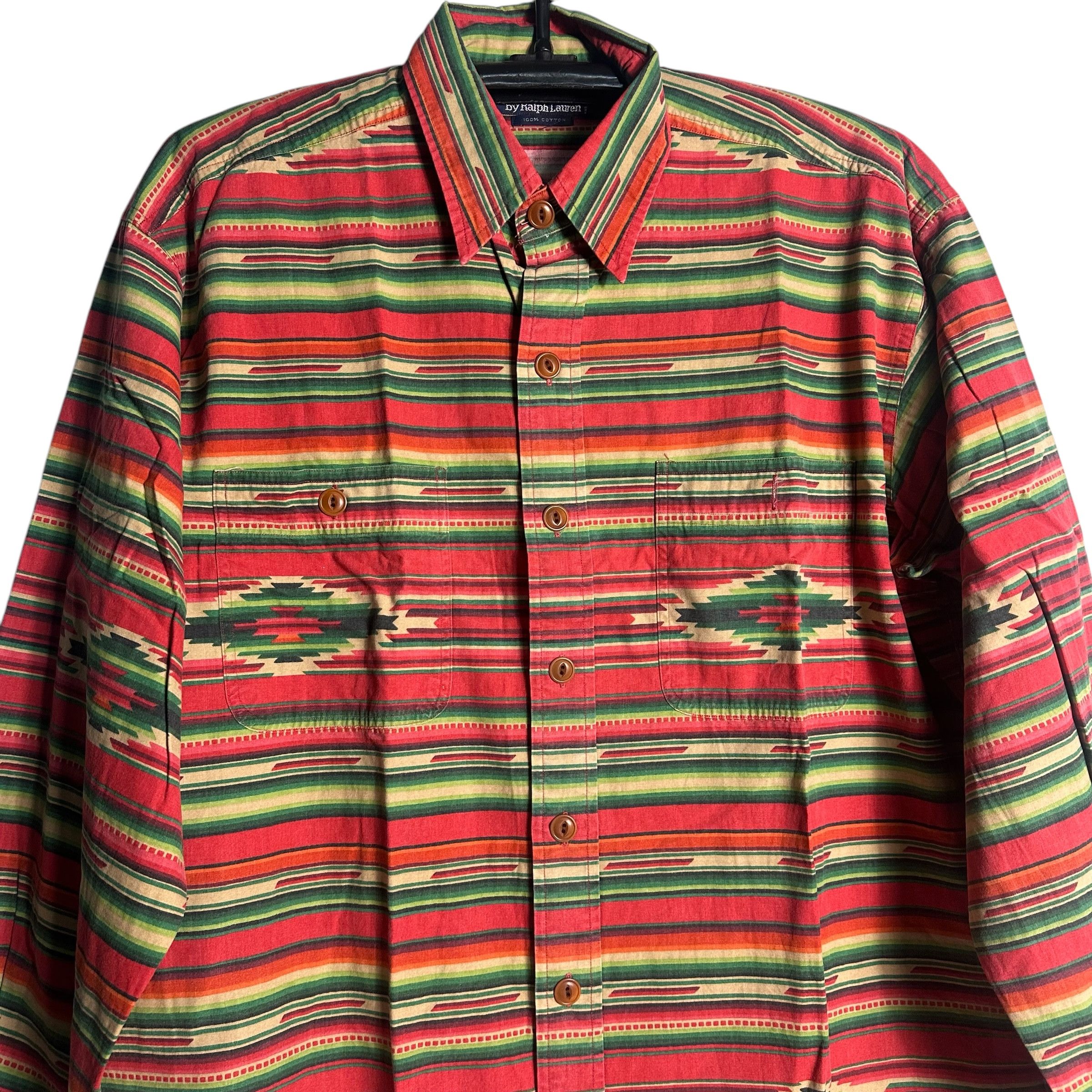 Polo Ralph Lauren 🔥RARE🔥Vtg Polo Ralph Lauren Native Border Button Up Shirt Size US M / EU 48-50 / 2 - 2 Thumbnail