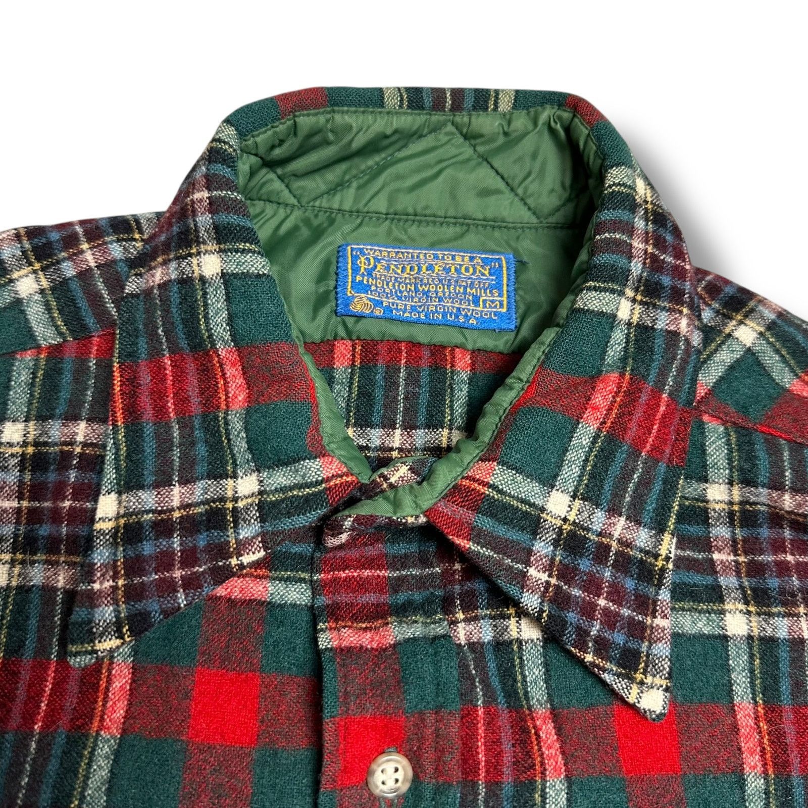 Pendleton × Vintage Vintage 60s Pendleton Red Green Plaid Wool Flannel Shirt Size US M / EU 48-50 / 2 - 3 Thumbnail