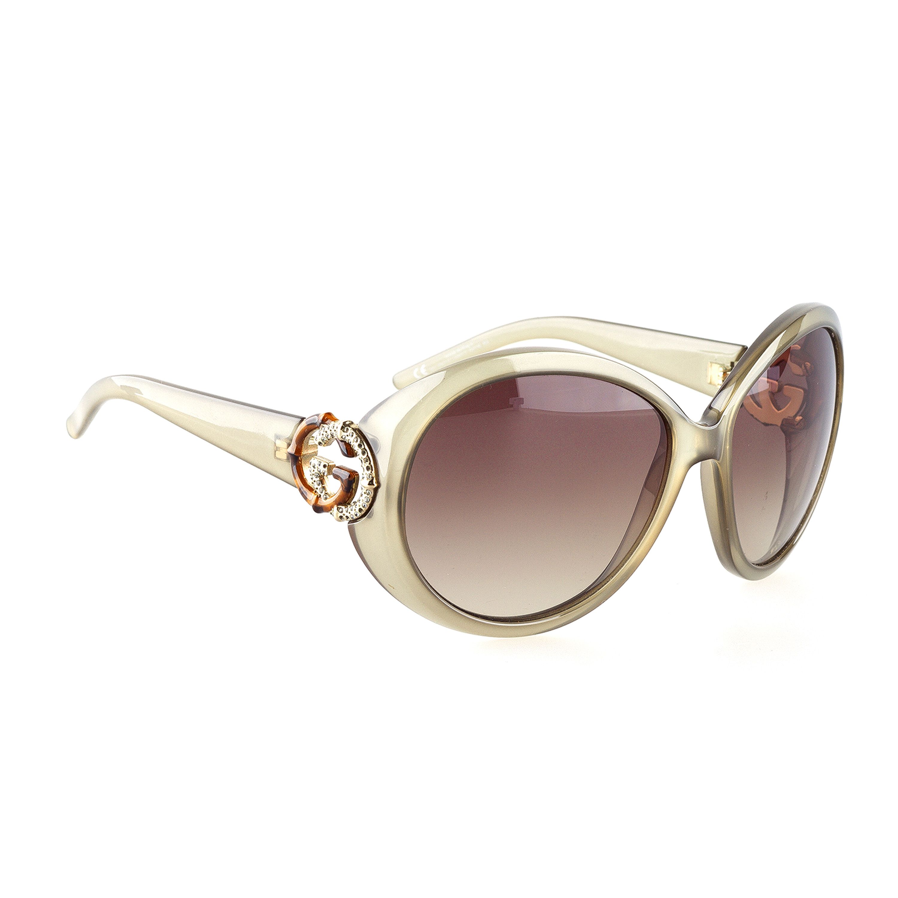 Gucci Gucci GG 3069/S U5MYY Clear Green Vintage Bamboo Sunglasses Size ONE SIZE - 2 Thumbnail
