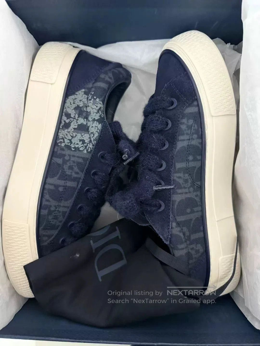 Dior dior x denim tears blue printed sneakers. Size US 8.5 / EU 41-42 - 6 Thumbnail