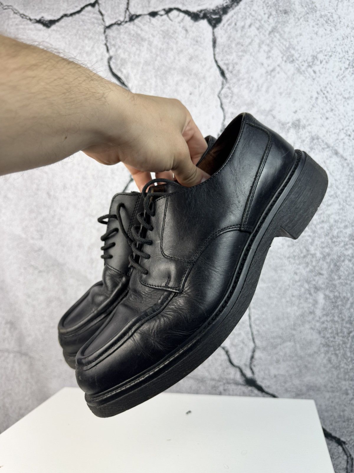 Vintage Rare Italian 90s Vintage Chunky Platform Shoes Leather Rick Size US 9 / EU 42 - 6 Thumbnail