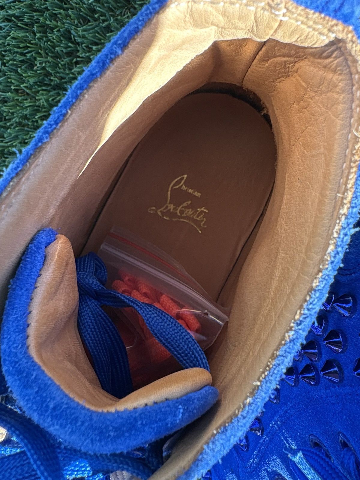 Christian Louboutin Christian Louboutin Louis Flat Suede Spikes 'Cycle' Blue Size US 10.5 / EU 43-44 - 7 Thumbnail