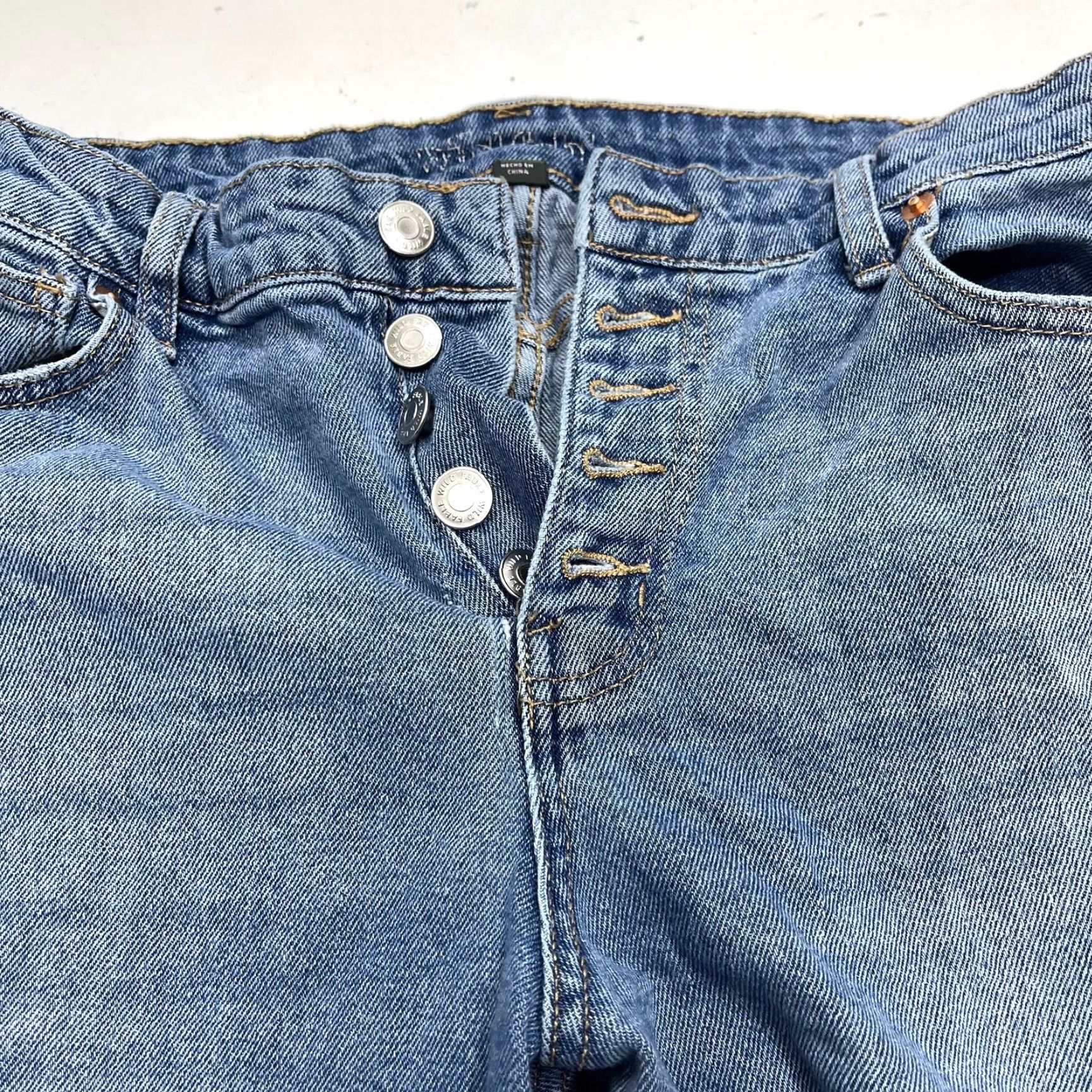 Vintage Wild Fable Jeans Womens High Rise Straight Size 10 Blue Denim Button Fly Belt Loops 5-Pocket No Distressed Cotton Blend Y2K Grunge Minimalist Preppy Size 30" / US 8 / IT 44 - 2 Thumbnail