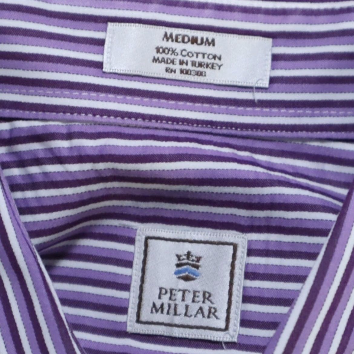 Peter Millar Peter Millar Shirt Purple Long Sleeve Button Down Cotton Striped Men M Size US M / EU 48-50 / 2 - 5 Thumbnail