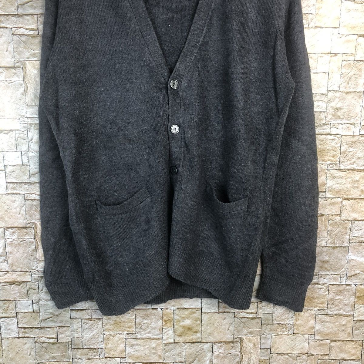 GU GU plain faded vintage Grey Knitwear cardigan #A2 Size US L / EU 52-54 / 3 - 3 Thumbnail
