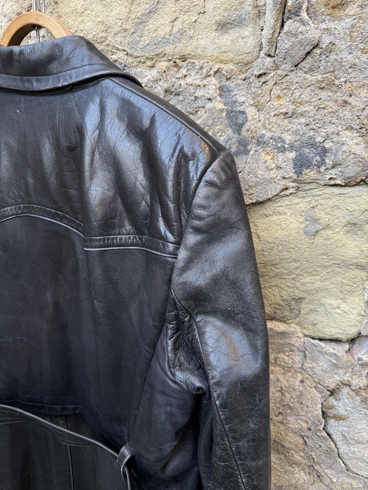 Vintage Retro Military WW2 German Luftwaffe Distressed Leather Coat Size US L / EU 52-54 / 3 - 12 Thumbnail