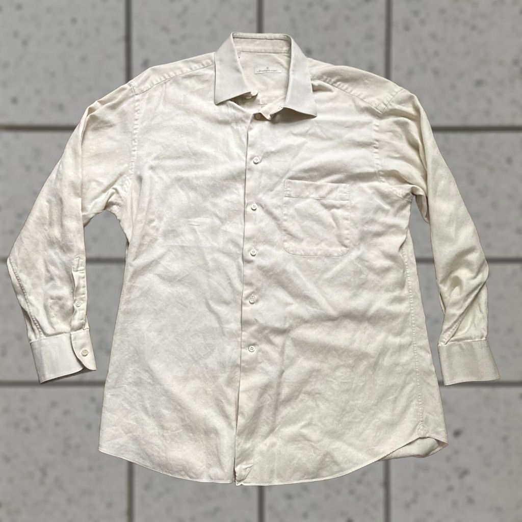 Ermenegildo Zegna Ermenegildo Zegna Shirt Mens Large Beige Long Sleeve Button Up 41/16 Casual Size US L / EU 52-54 / 3 - 1 Thumbnail