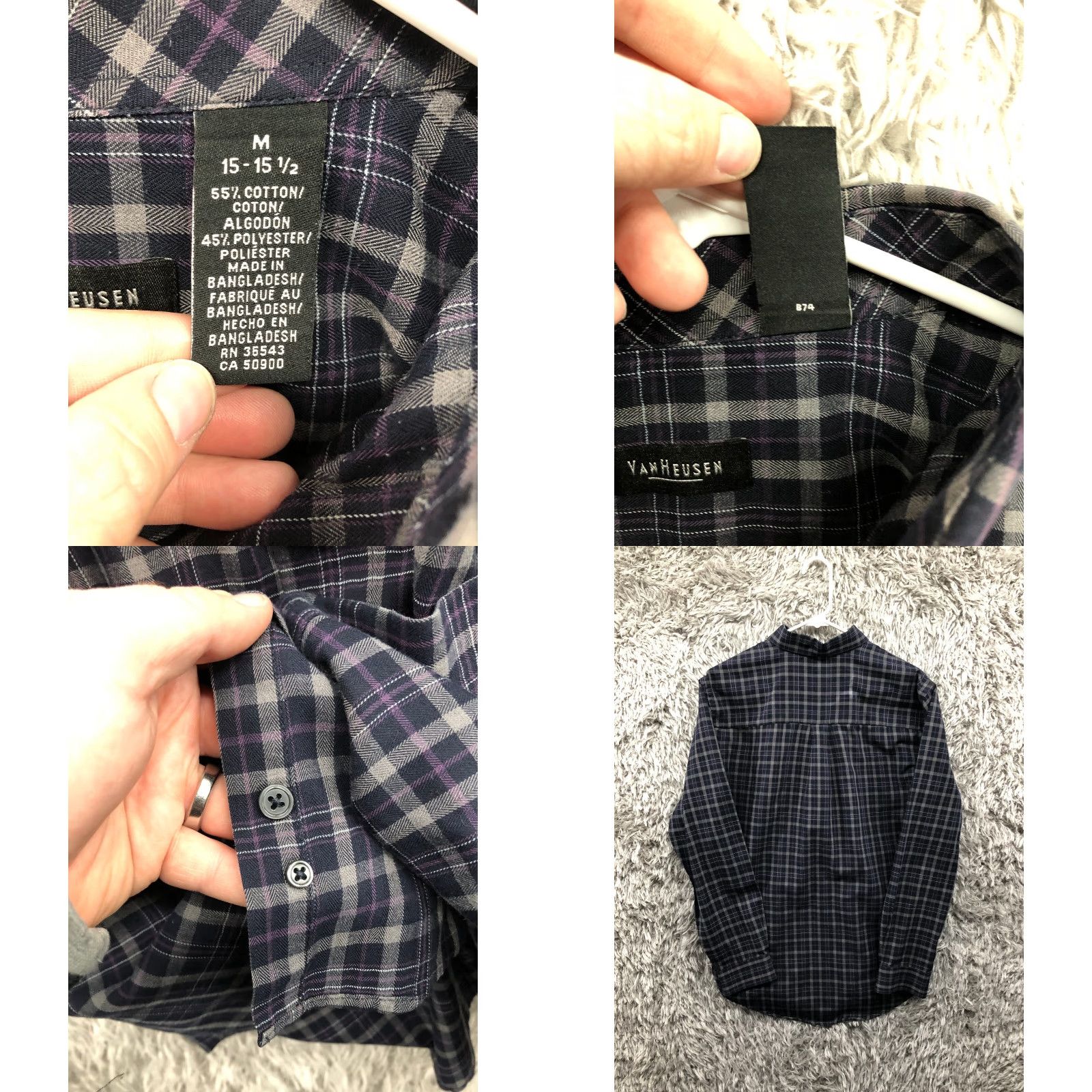 Van Heusen Van Heusen Shirt Multicolor Plaid Long Sleeve Button-Down Collar M Mens Regular Font Size US M / EU 48-50 / 2 - 8 Thumbnail