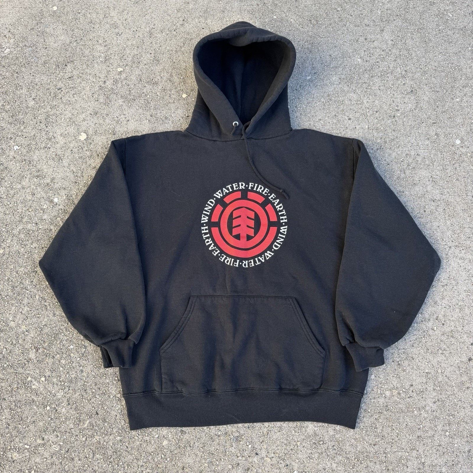 Element × Vintage Vintage 90s Element Black Hoodie Large Men Skate Made In USA Size US XL / EU 56 / 4 - 1 Thumbnail