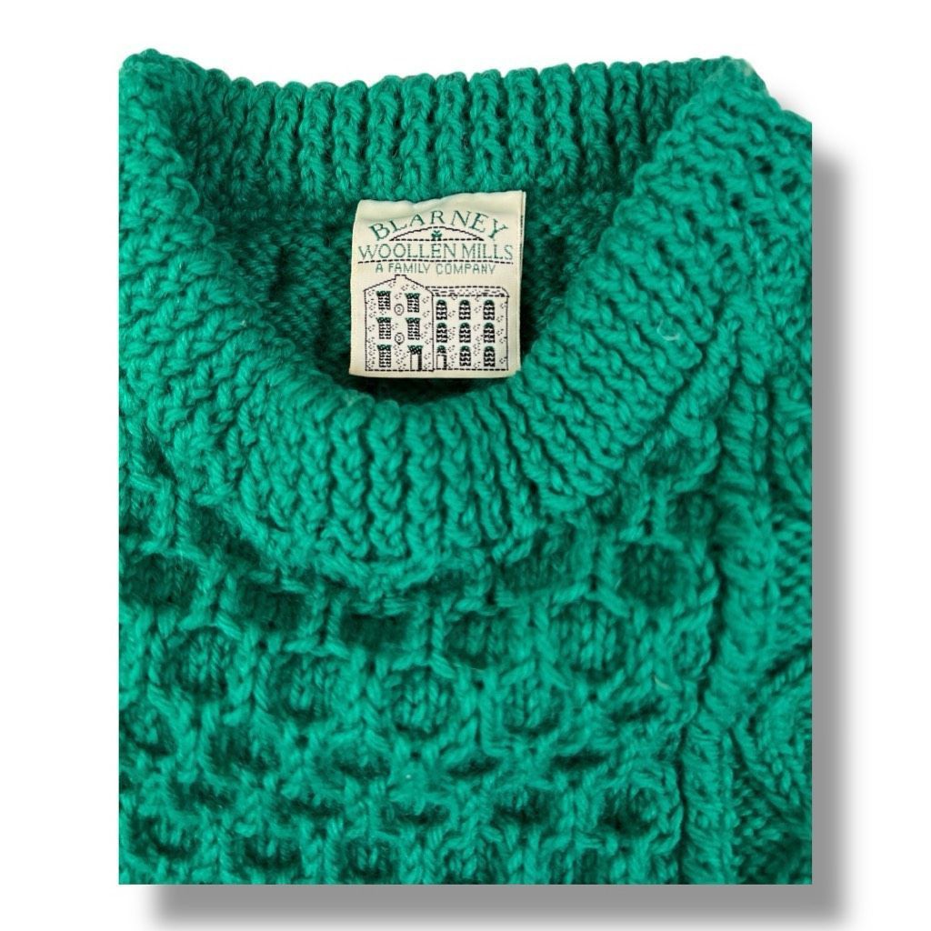 Other Blarney Woolen Mills 100% Pure New Wool Green Chunky Sweater Size M / US 6-8 / IT 42-44 - 5 Thumbnail
