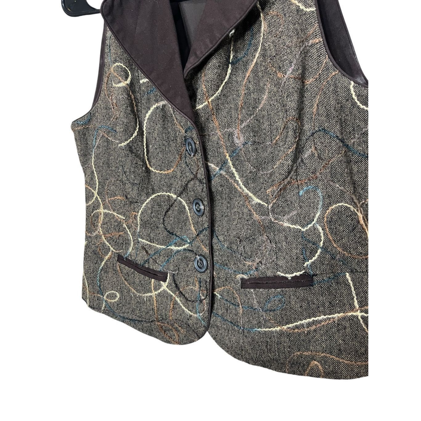 Coldwater Creek Vintage Coldwater Creek Brown Embroidered Vest Size 4 Size S / US 4 / IT 40 - 4 Thumbnail