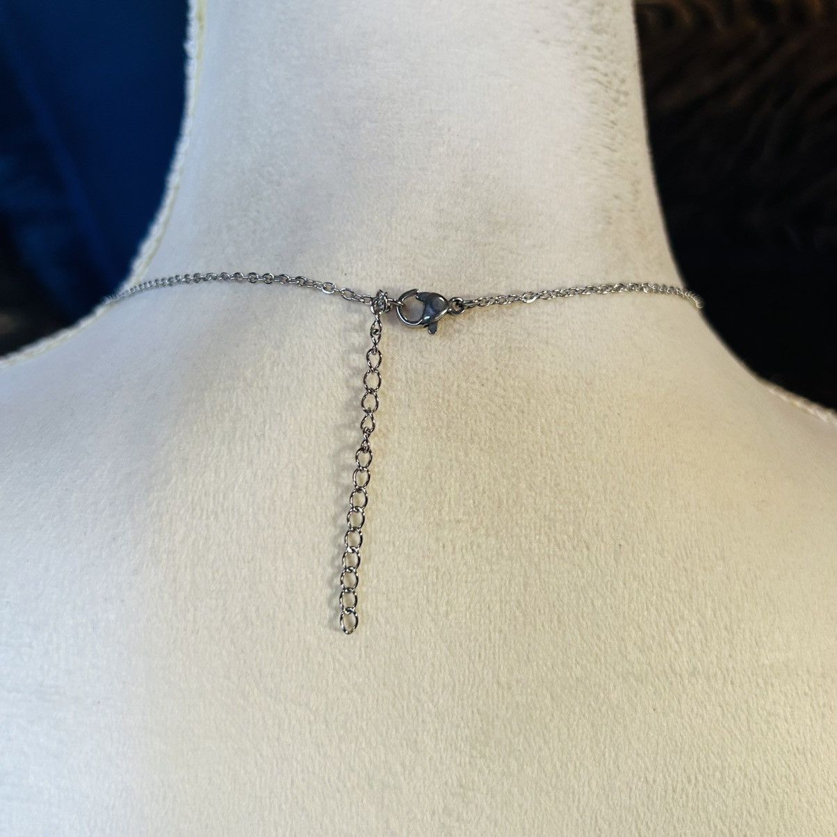 Handmade Handcrafted vintage emerald cut halo clear glass necklace Size ONE SIZE - 4 Thumbnail