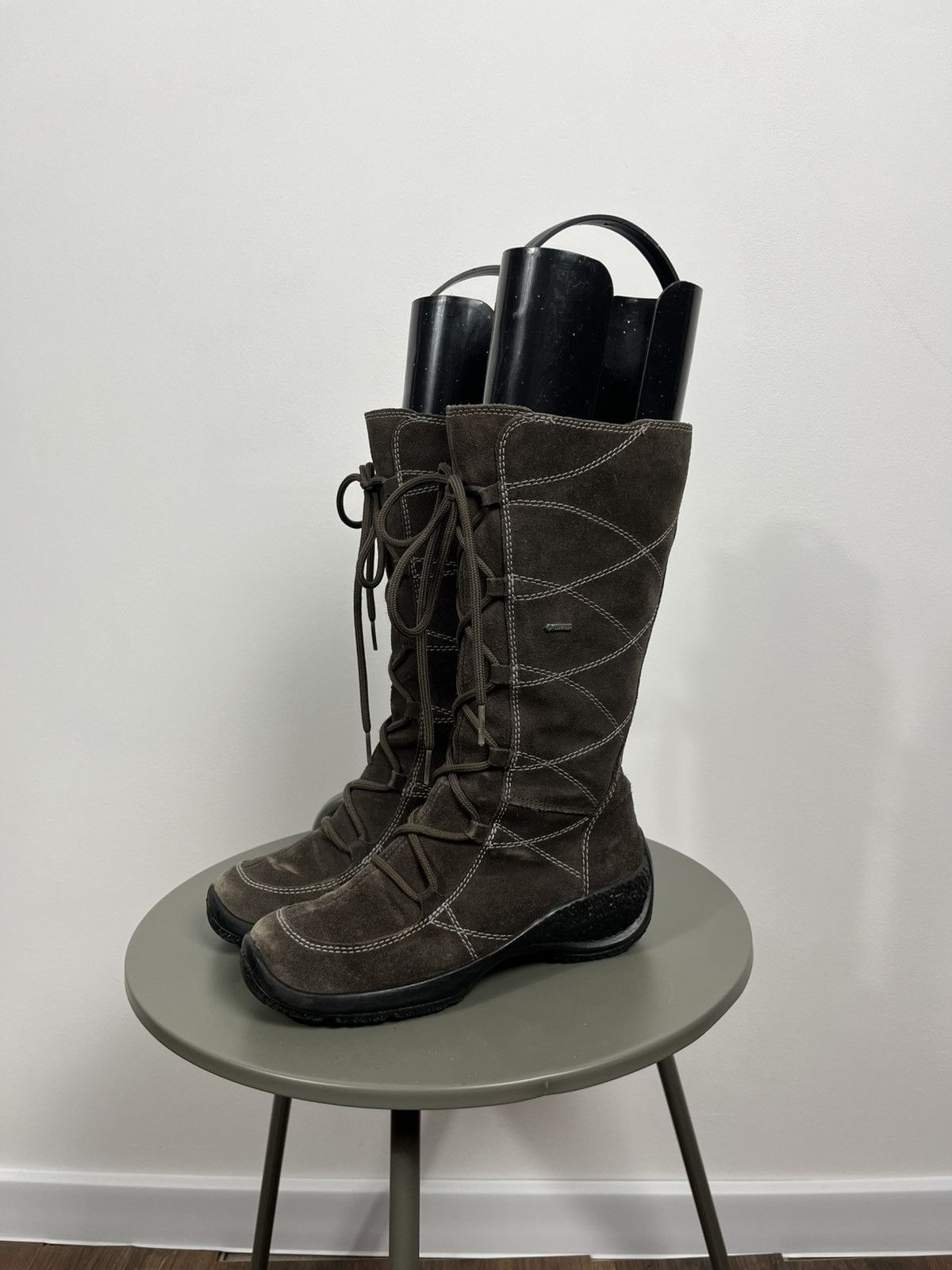 Other Warm Suede Winter Boots Brown Lace Up Tall Outdoor 37 Size US 6.5 / IT 36.5 - 5 Thumbnail