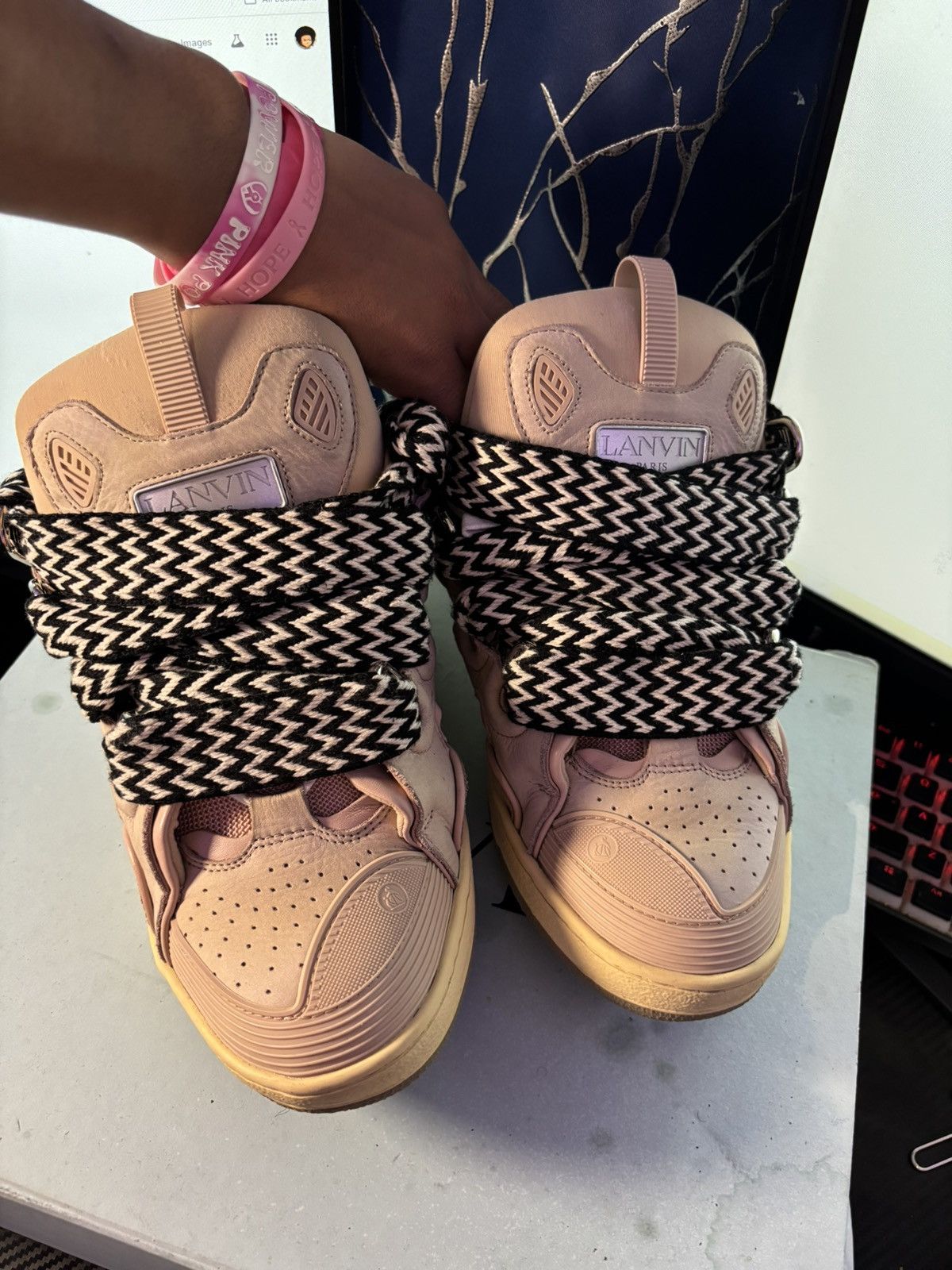 Lanvin Pink Lanvin Curb Sneakers Size US 10 / EU 43 - 2 Thumbnail