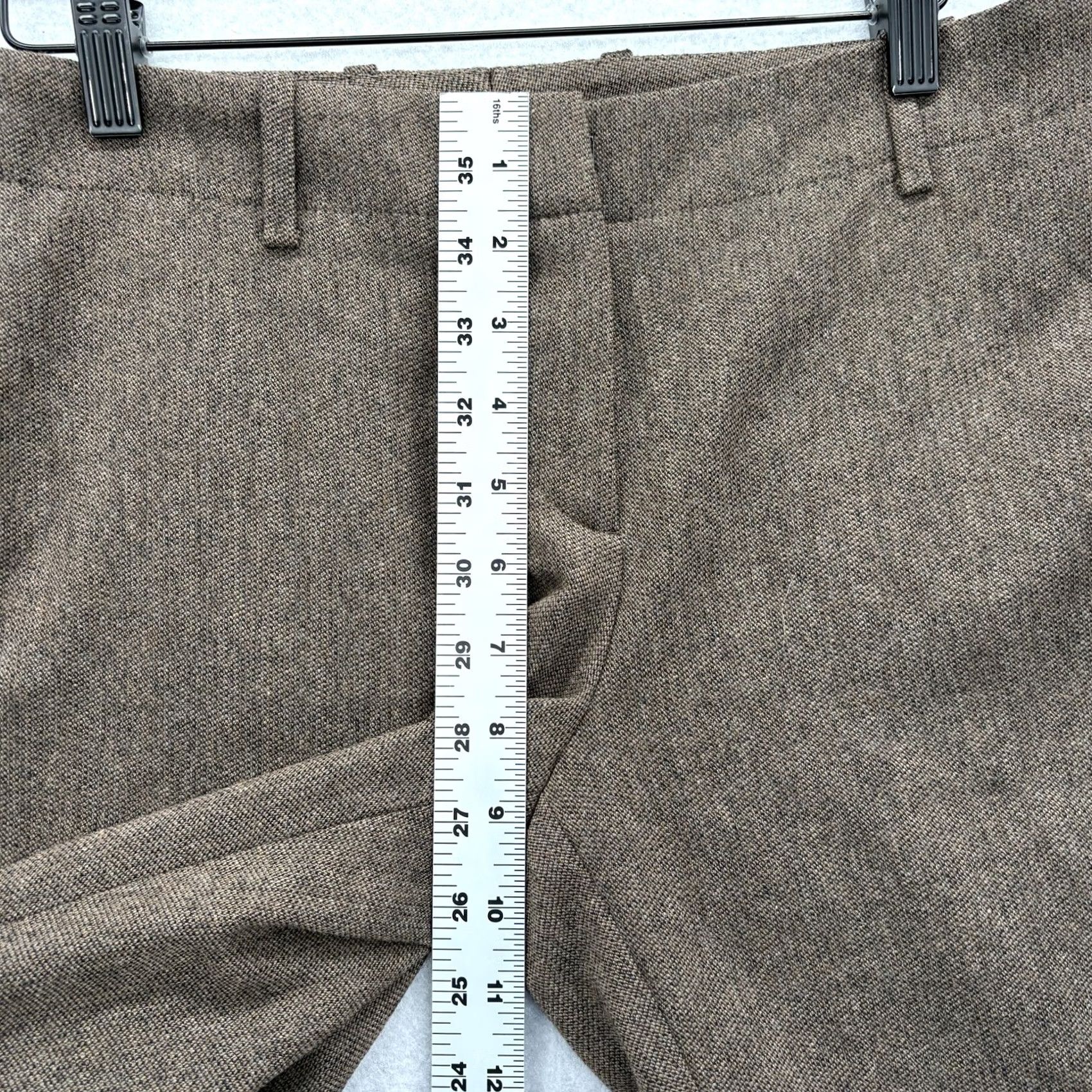 Hugo Boss Hugo Boss Wool Tweed Dress Pants Womens 6 Brown Lined Bootcut Workwear Career Botton Zip Flat Front Pockets Solid Wool Blend Business Women Mens? Size 28" / US 6 / IT 42 - 7 Thumbnail