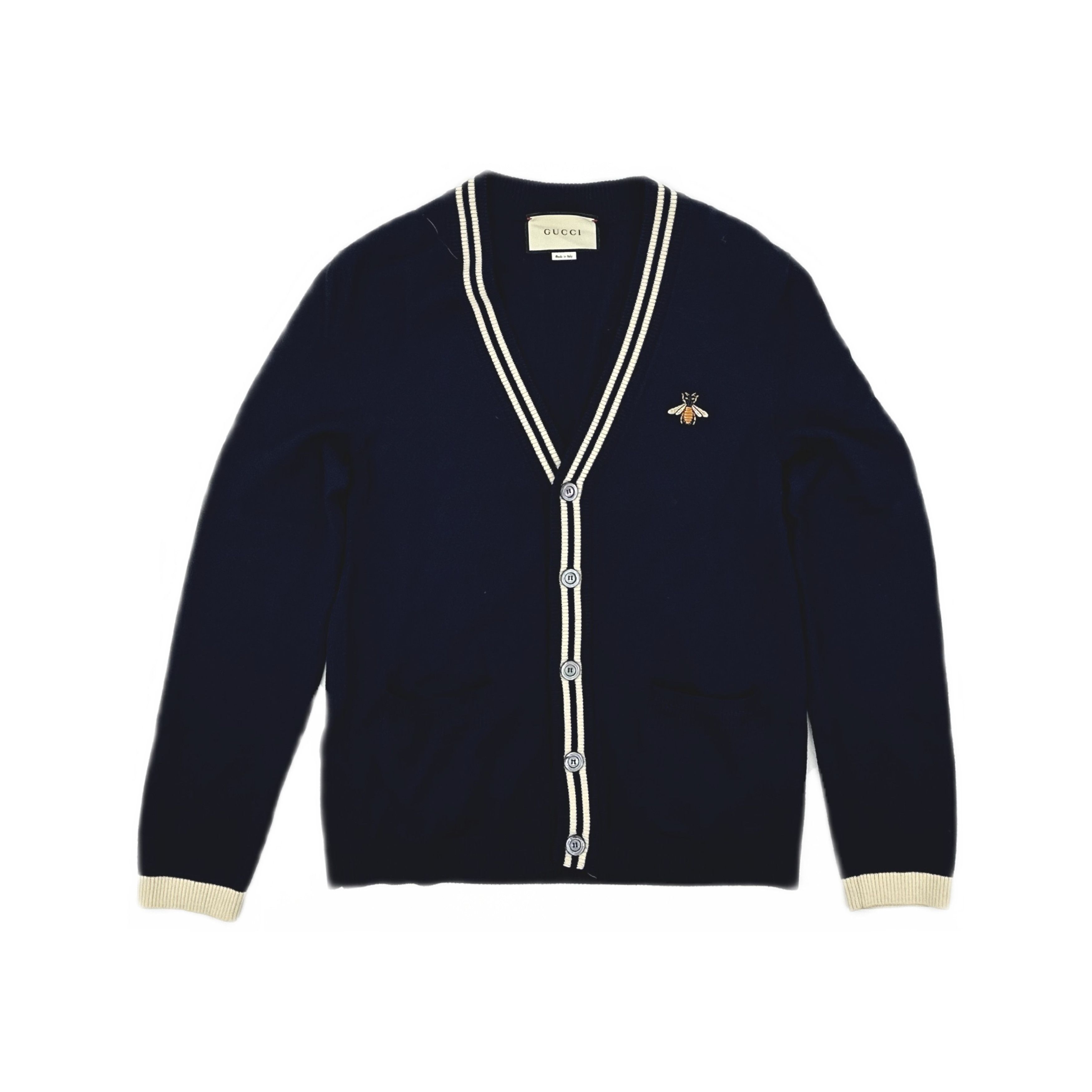 Gucci Gucci Bee Embroidery Wool Cardigan S Size US S / EU 44-46 / 1 - 1 Thumbnail