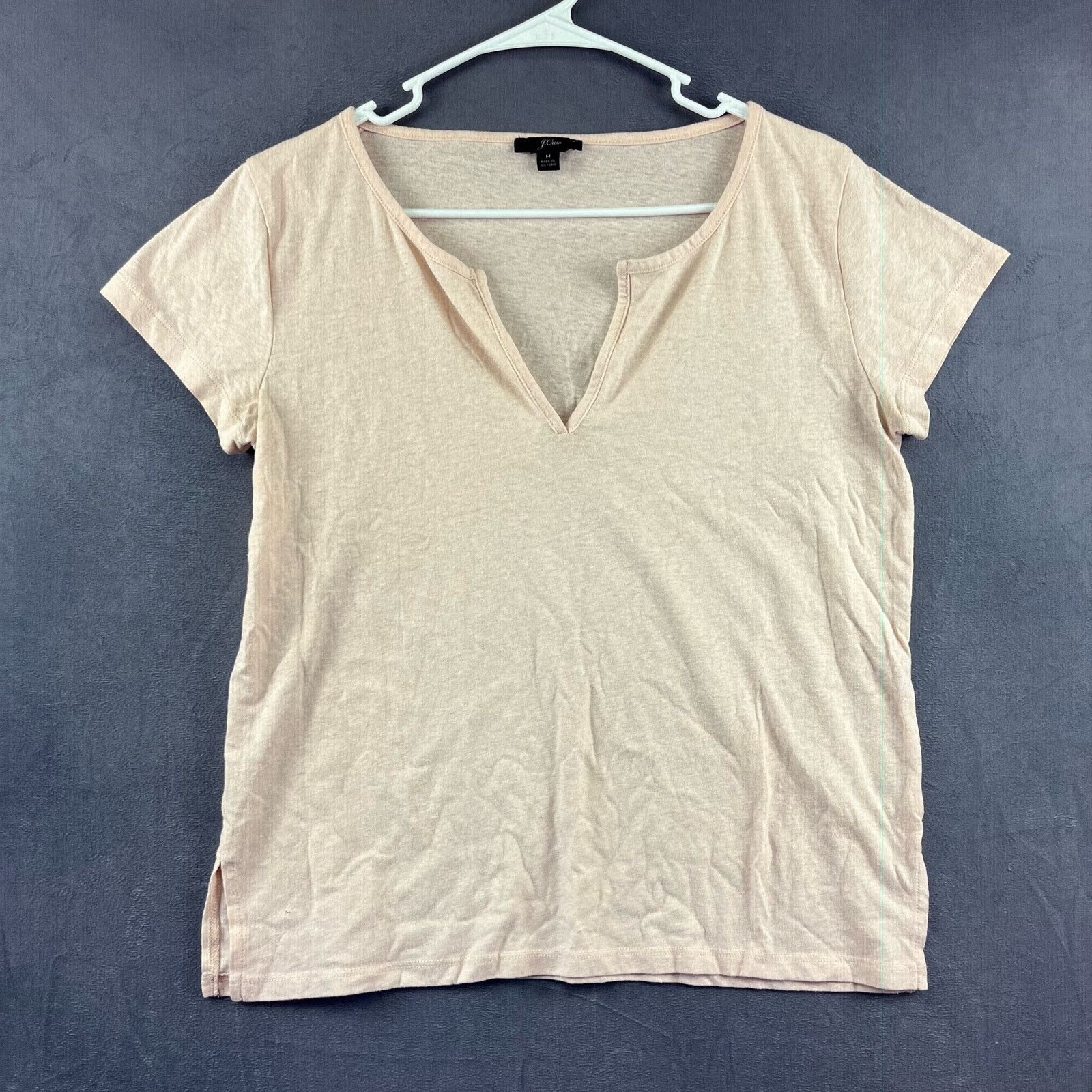 J.Crew J. Crew Cut V- Neck Shirt Women's Medium Light Basic Size M / US 6-8 / IT 42-44 - 1 Thumbnail