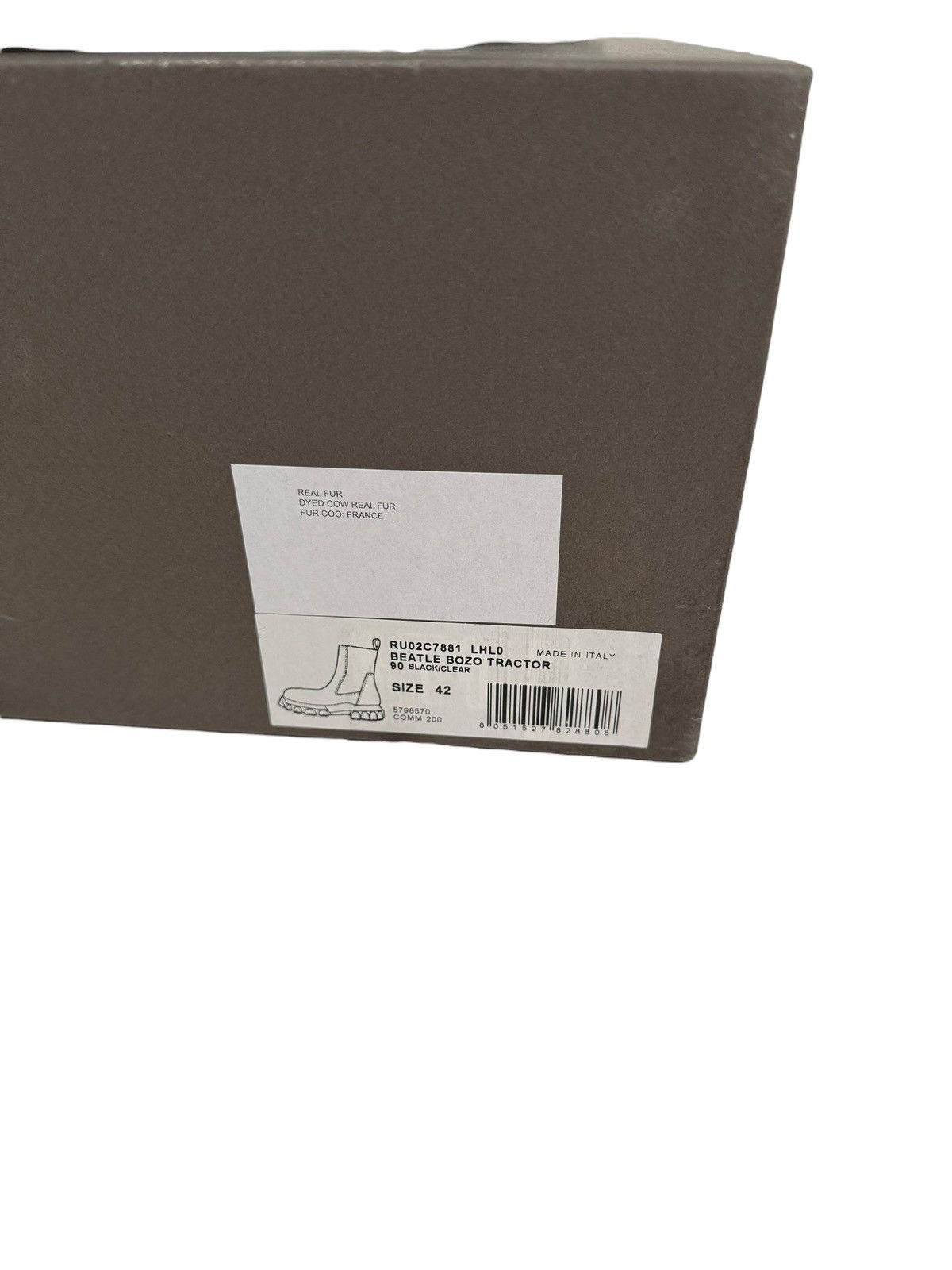 Rick Owens Sz42 SS22 Strobe Fur Black Clear Beatle Bozo Tractor Size US 9 / EU 42 - 6 Thumbnail