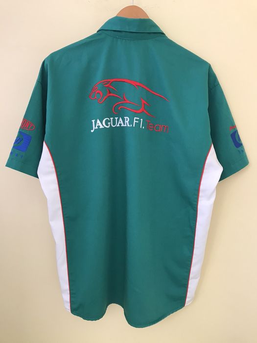 Jaguar Racing F1 Team mens RARE vintage Green Formula One 1 Racing Shirt  size L