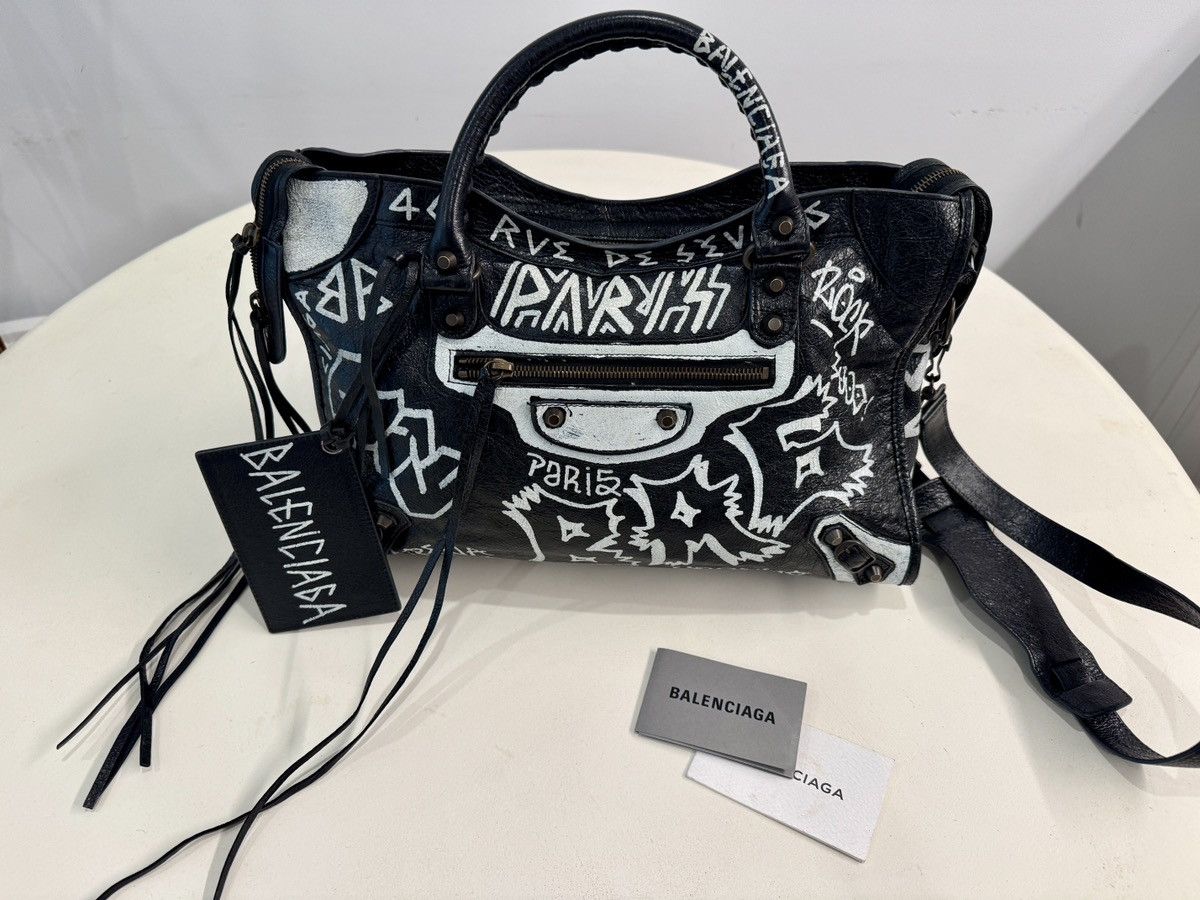 Balenciaga Balenciaga Graffiti City Bag Large Size ONE SIZE - 3 Thumbnail