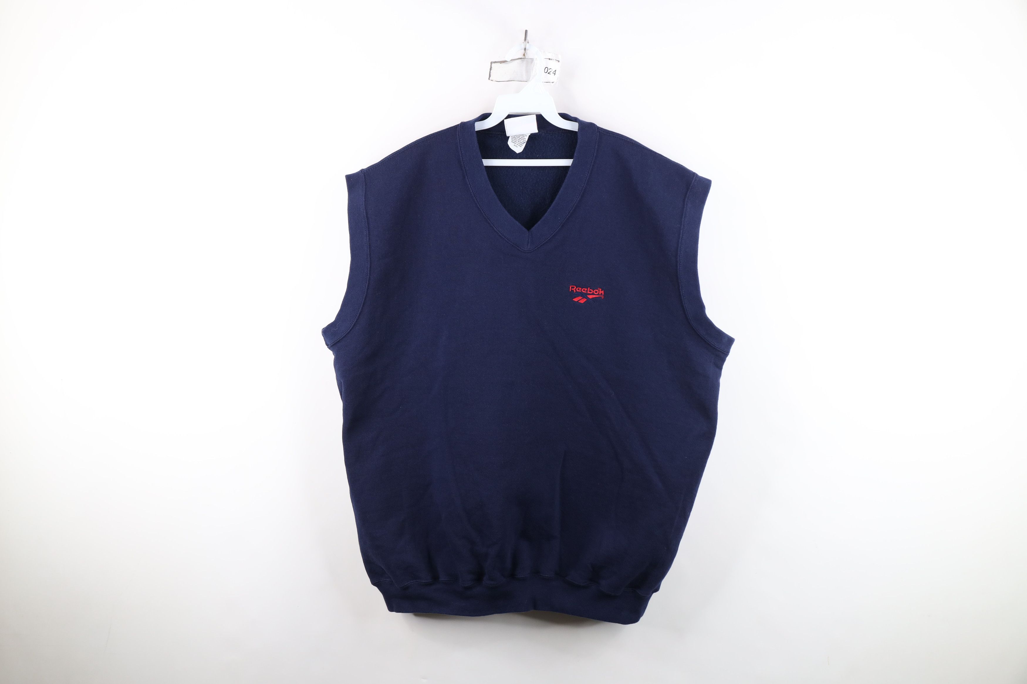 Reebok Vintage 90s Reebok Spell V-Neck Sweatshirt Vest Blue USA Size US XXL / EU 58 / 5 - 1 Thumbnail