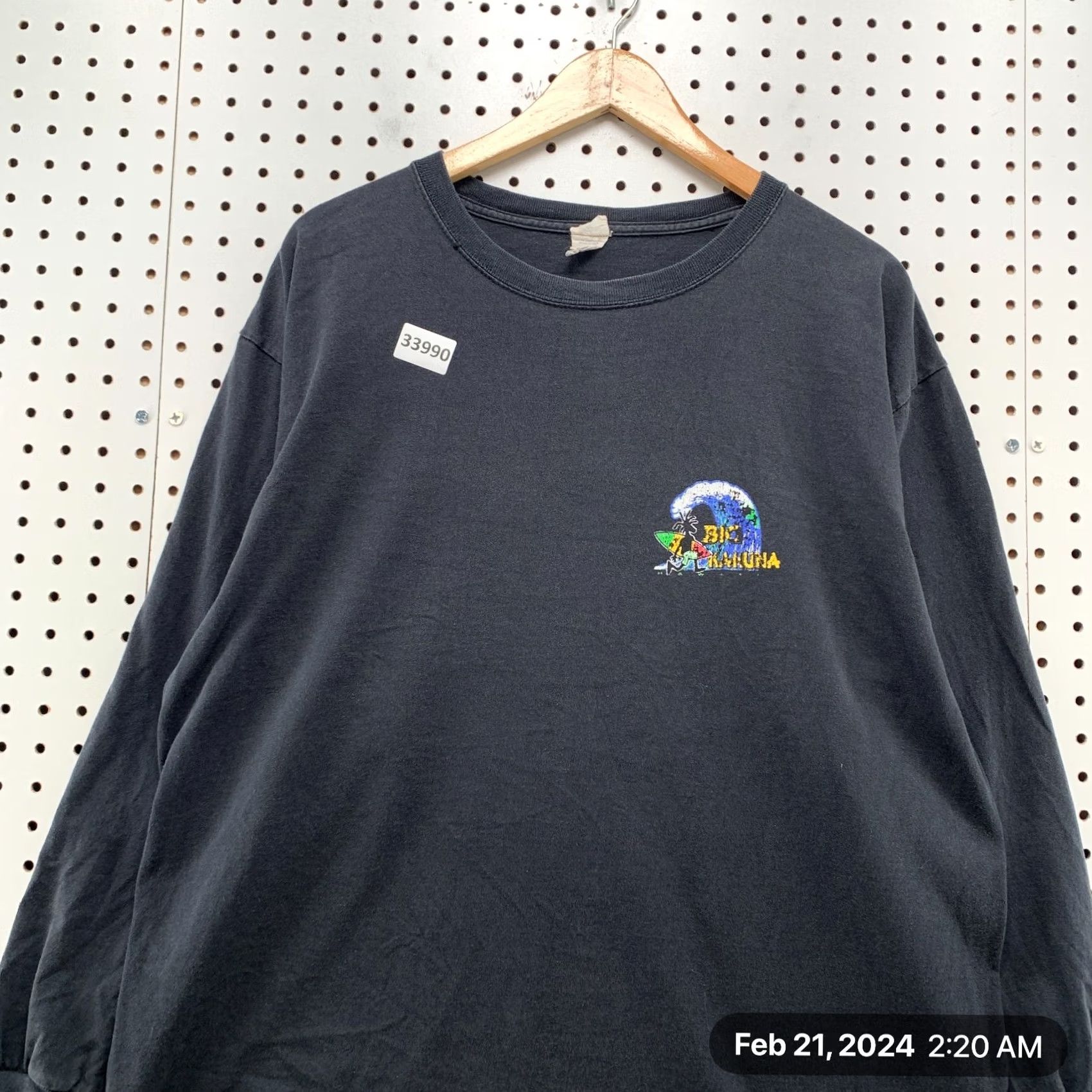 Delta VINTAGE Big Kahuna Maui Hawaii Shirt Mens XL Black Long Sleeve Surfer Size US XL / EU 56 / 4 - 3 Thumbnail