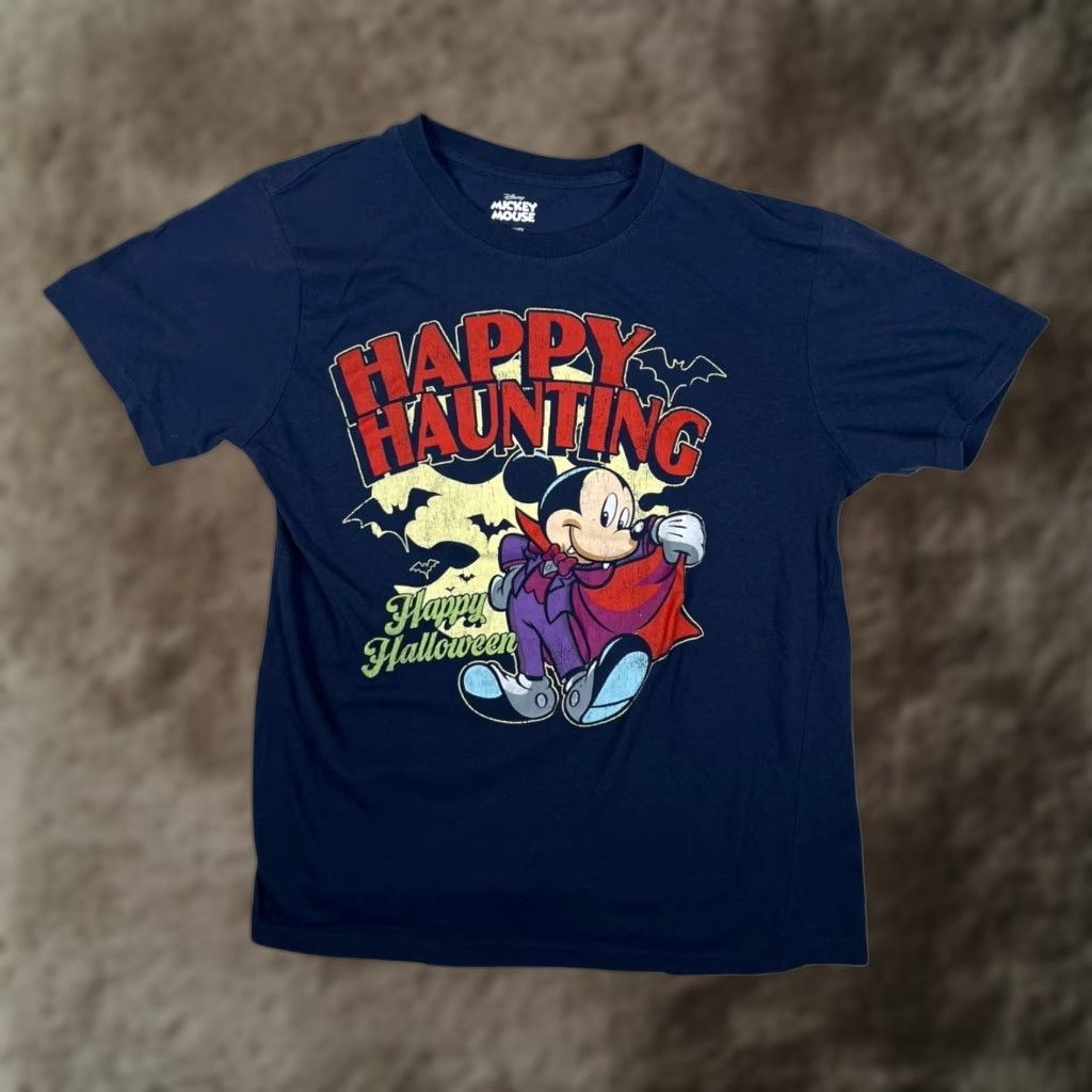 Disney Disney Mickey Mouse Halloween T-Shirt Mens M Blue Happy Haunting Vampire Graphic Size US M / EU 48-50 / 2 - 1 Thumbnail