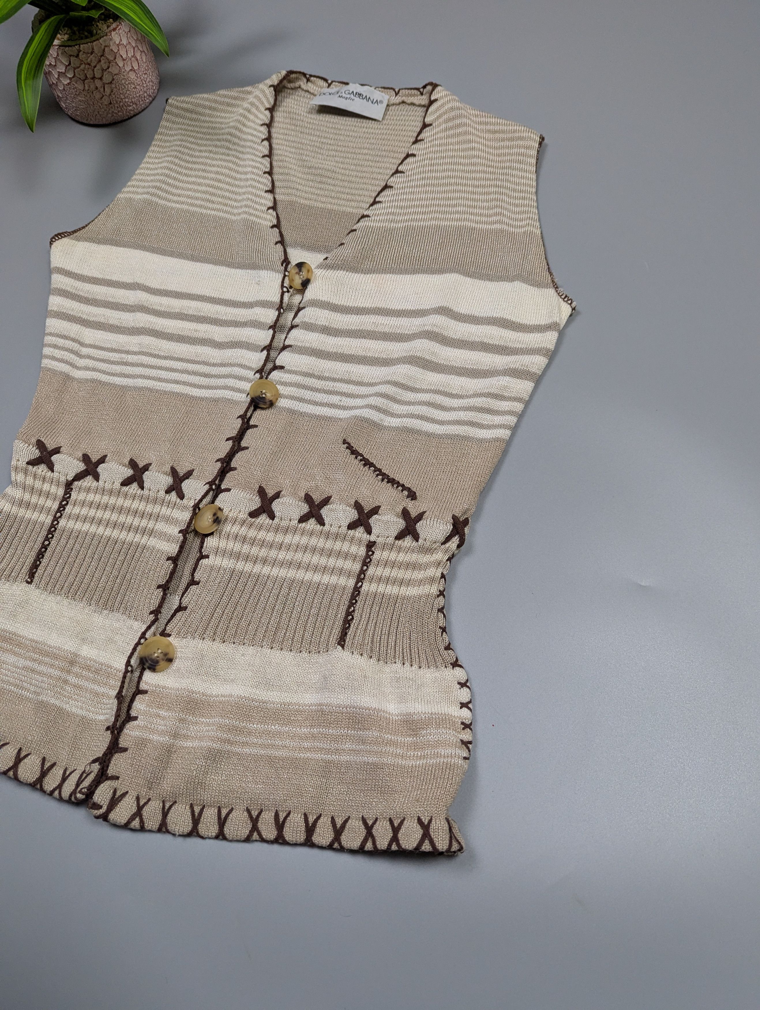 Dolce & Gabbana Archive Dolce & Gabbana Y2K Knit Vest Ethno Size M / US 6-8 / IT 42-44 - 10 Thumbnail