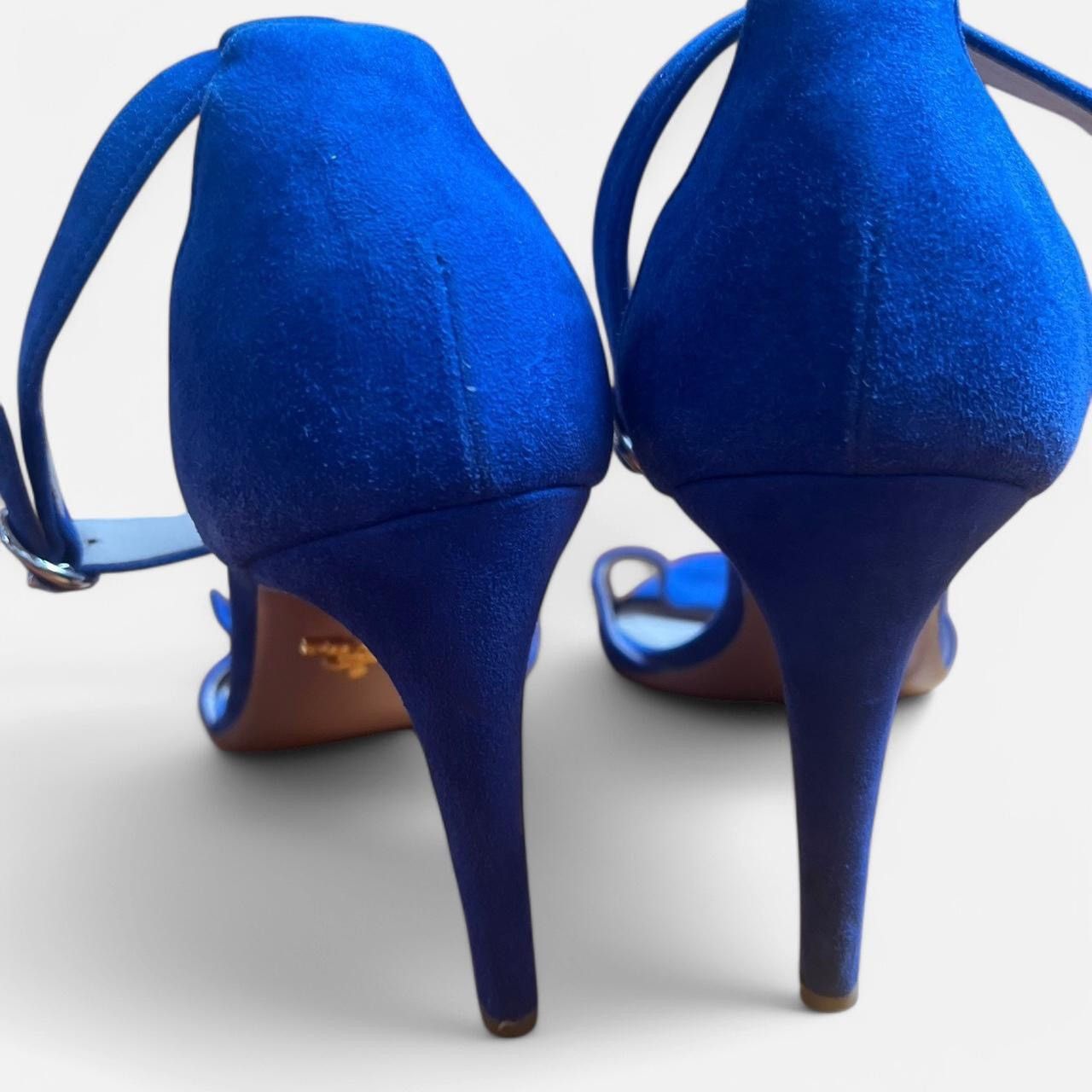 Prada × Vintage Vintage Prada Blue Suede Buckle Strap Heels Size US 8.5 / IT 38.5 - 5 Thumbnail
