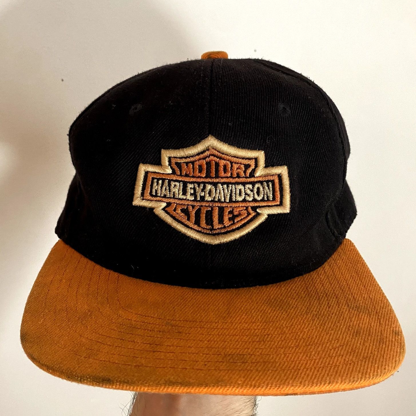 Harley Davidson × Vintage Vintage Harley Davidson Snapback Hat Embroidered Distressed Size ONE SIZE - 1 Thumbnail