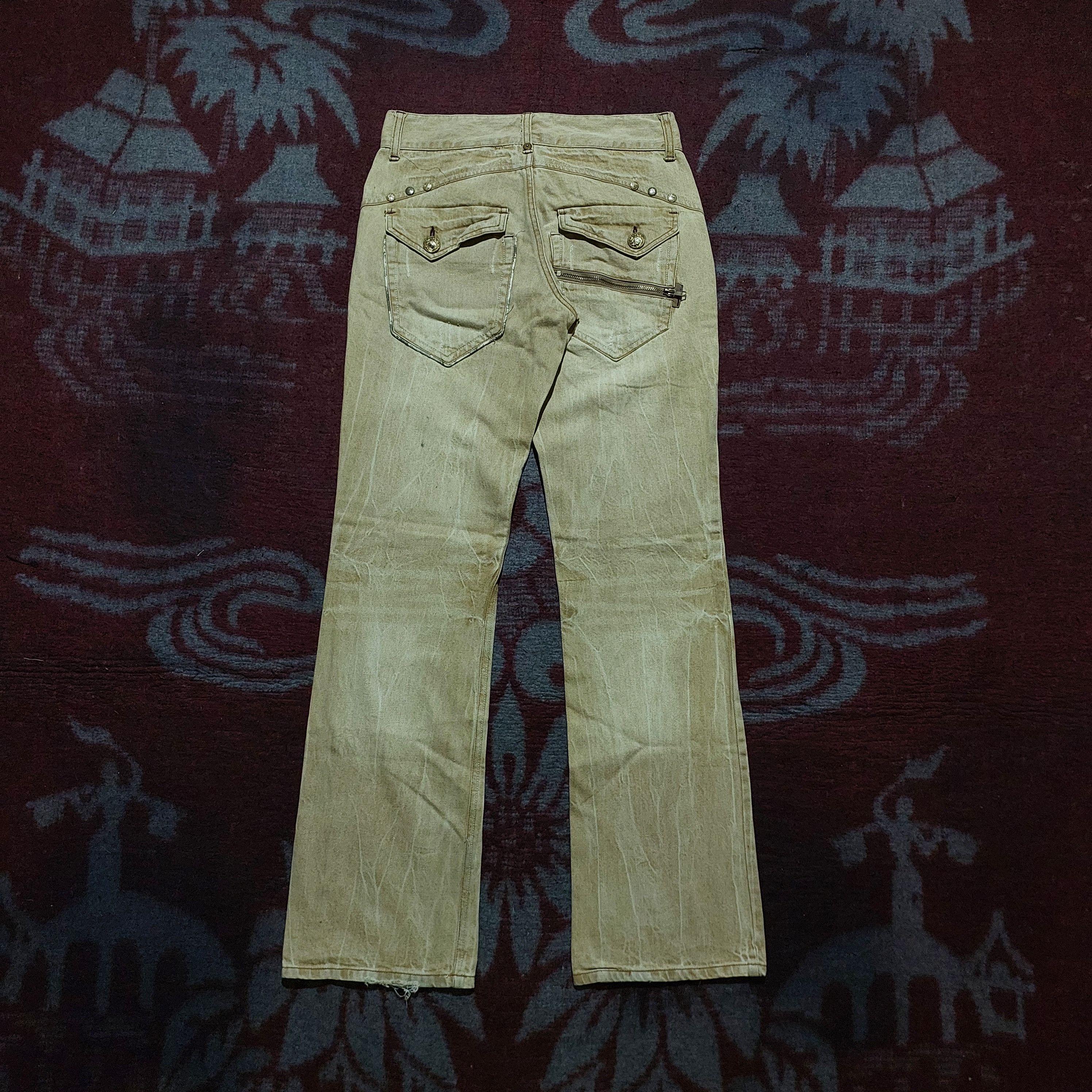 Tornado Mart Oil cake japanese faded dark beige boot cut jeans Size US 30 / EU 46 - 2 Thumbnail