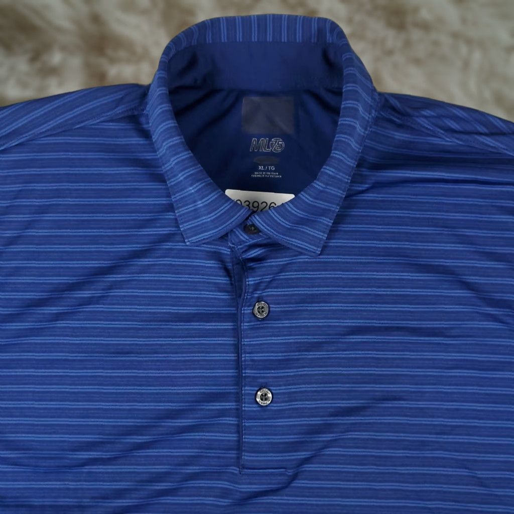 Vintage Greg Norman Polo Shirt Mens XL Blue Striped Shark Golf Casual Short Sleeve Size US XL / EU 56 / 4 - 1 Thumbnail