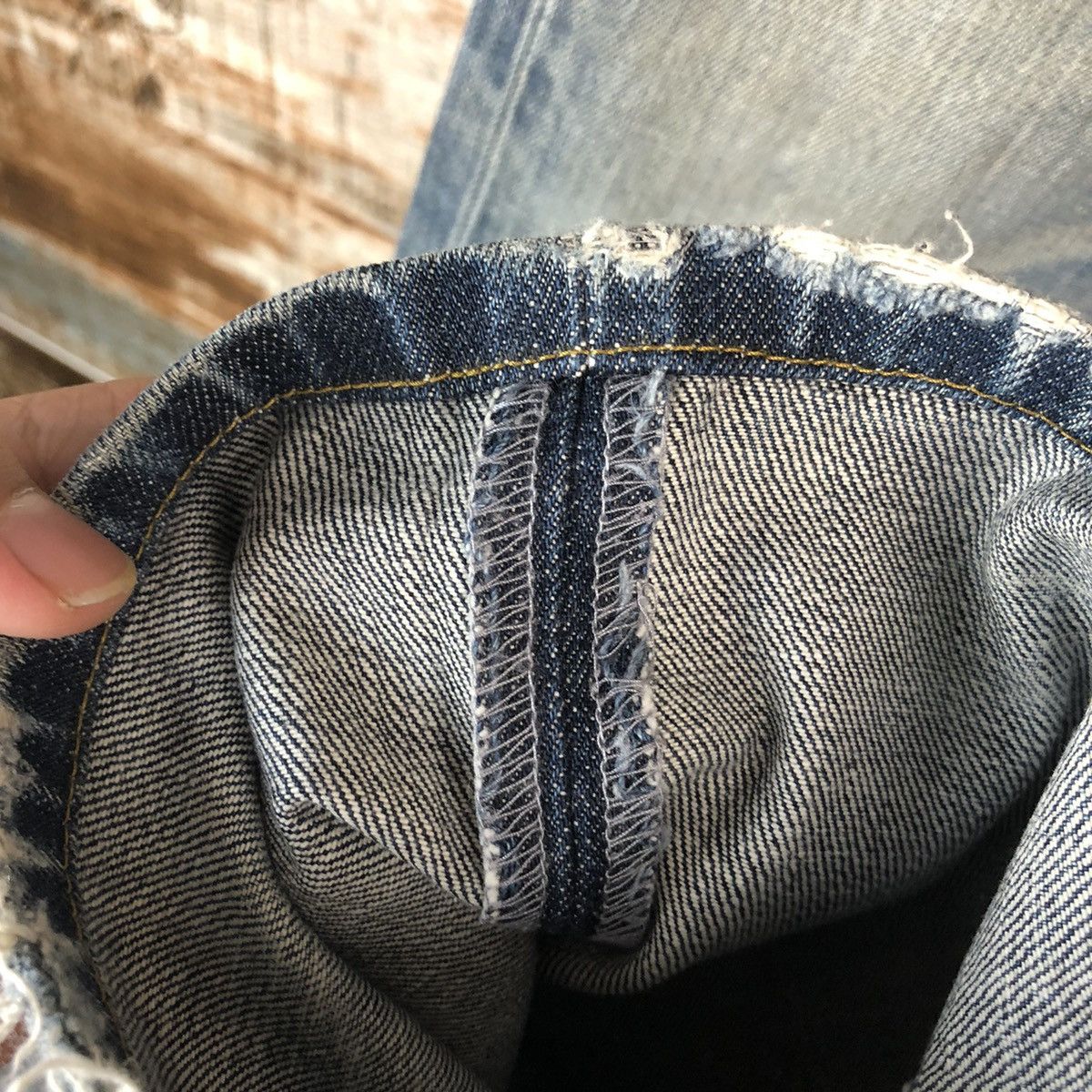 Japanese Brand Uniqlo Blue faded Distressed Denim Pants #A1396 Size US 30 / EU 46 - 12 Thumbnail