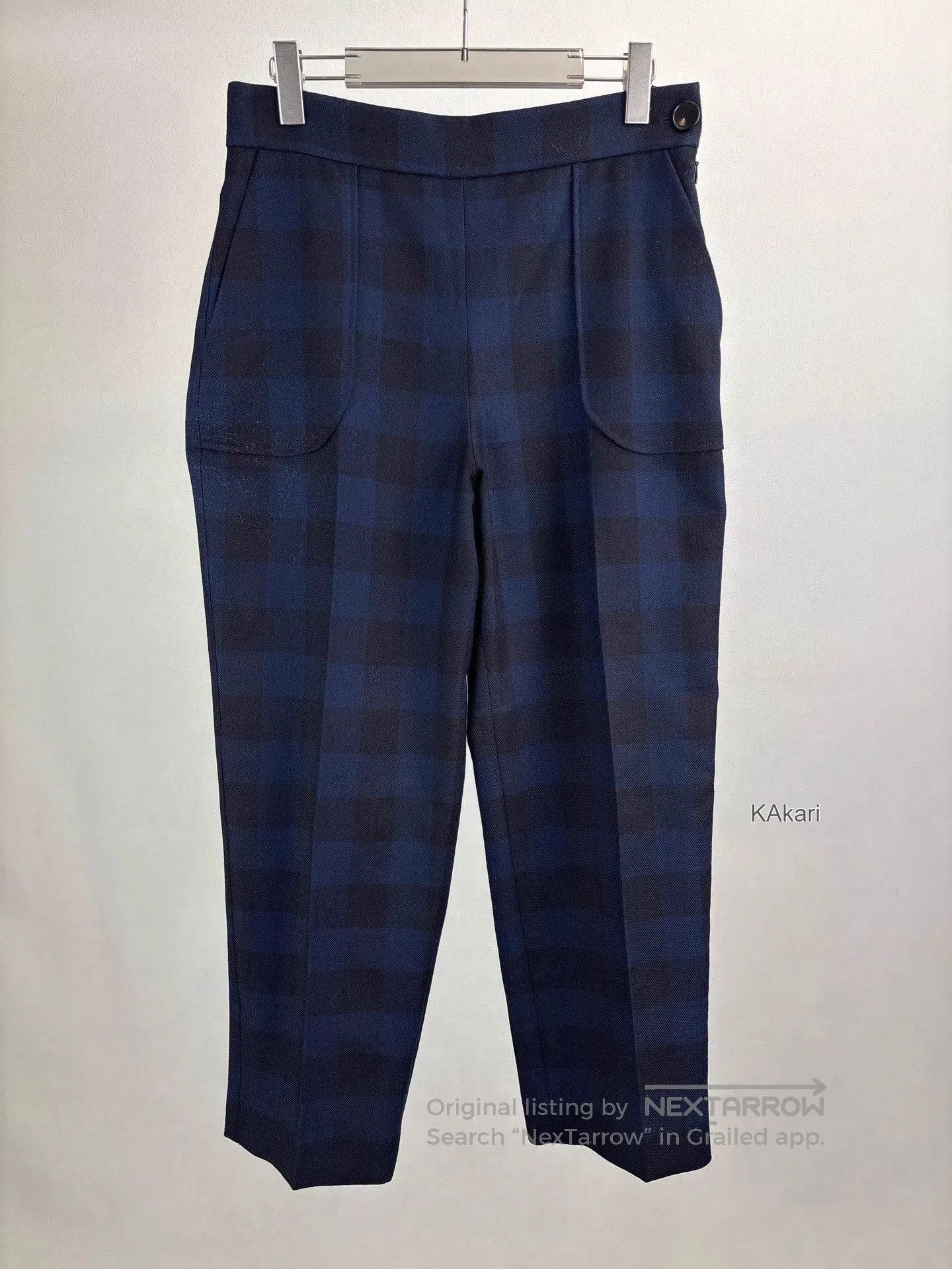 Dior Blue Checkered Cropped Casual Pants. Size US 40 / EU 56 - 1 Thumbnail