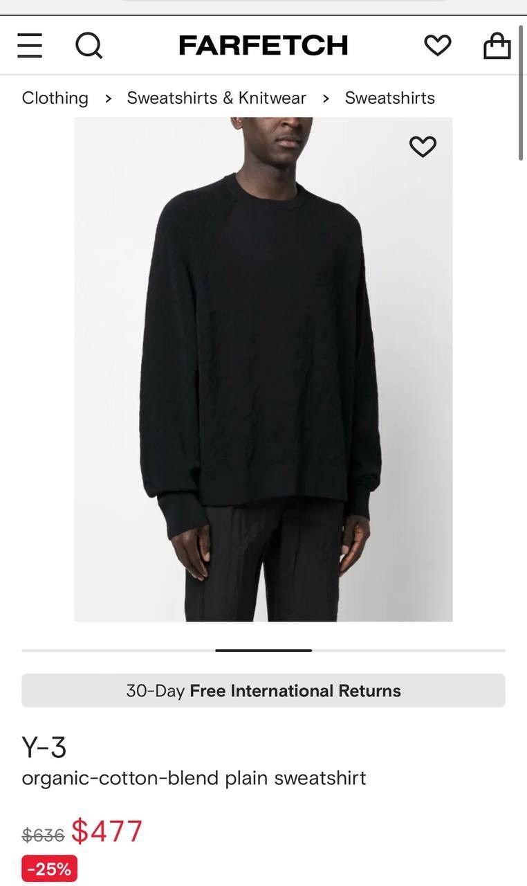 Y-3 Adidas Y-3 Relaxed Knit Sweatshirt Mens Size M/L Size US M / EU 48-50 / 2 - 2 Thumbnail