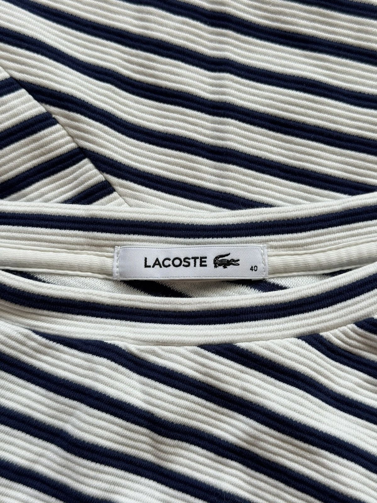 Lacoste 🐊🇫🇷 Lacoste striped patch logo assymetric longsleeve Size M / US 6-8 / IT 42-44 - 4 Thumbnail