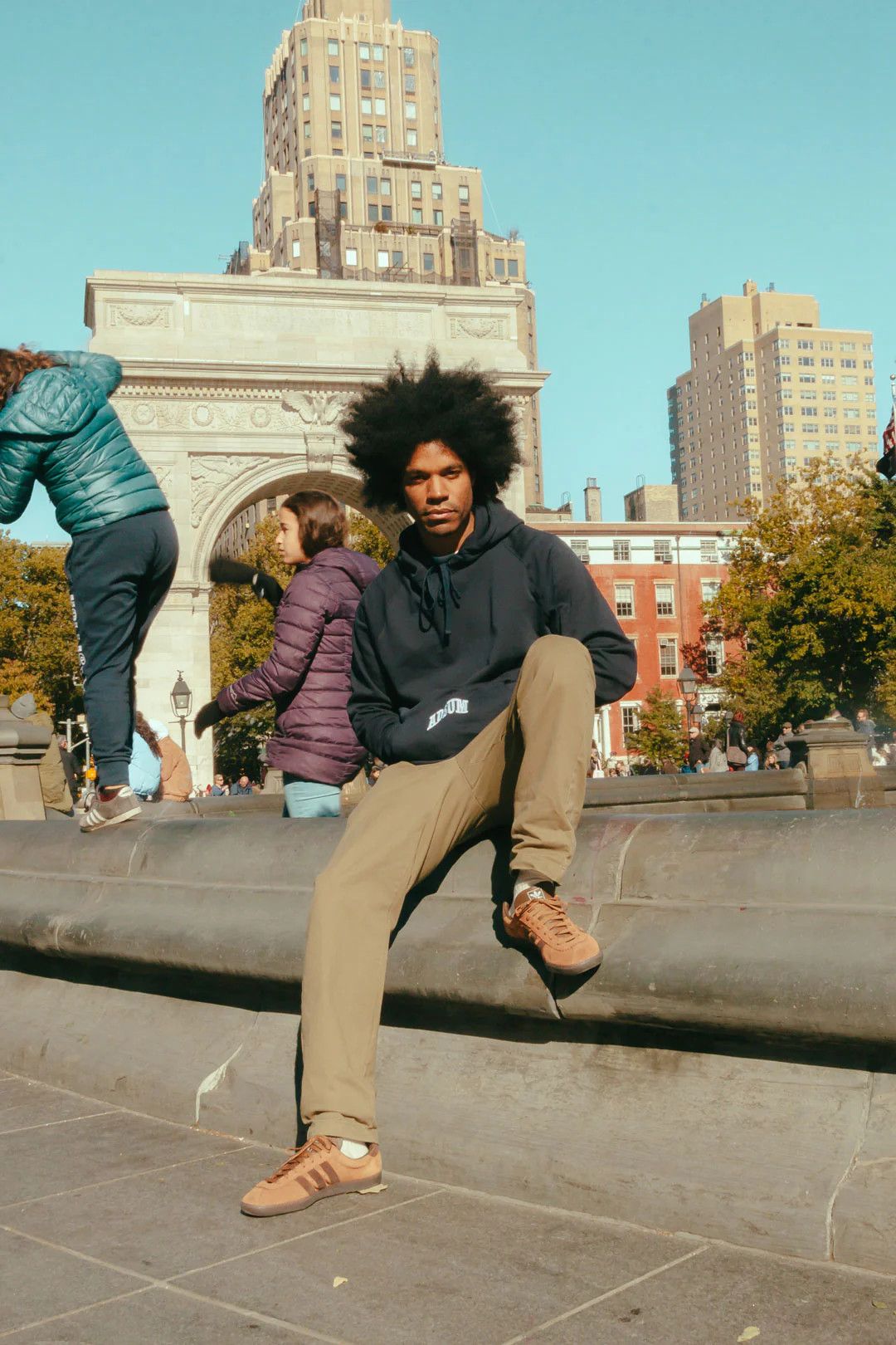 Adsum Adsum FW18 Washed Collegiate Popover Hoodie (L) Navy Size US L / EU 52-54 / 3 - 7 Thumbnail