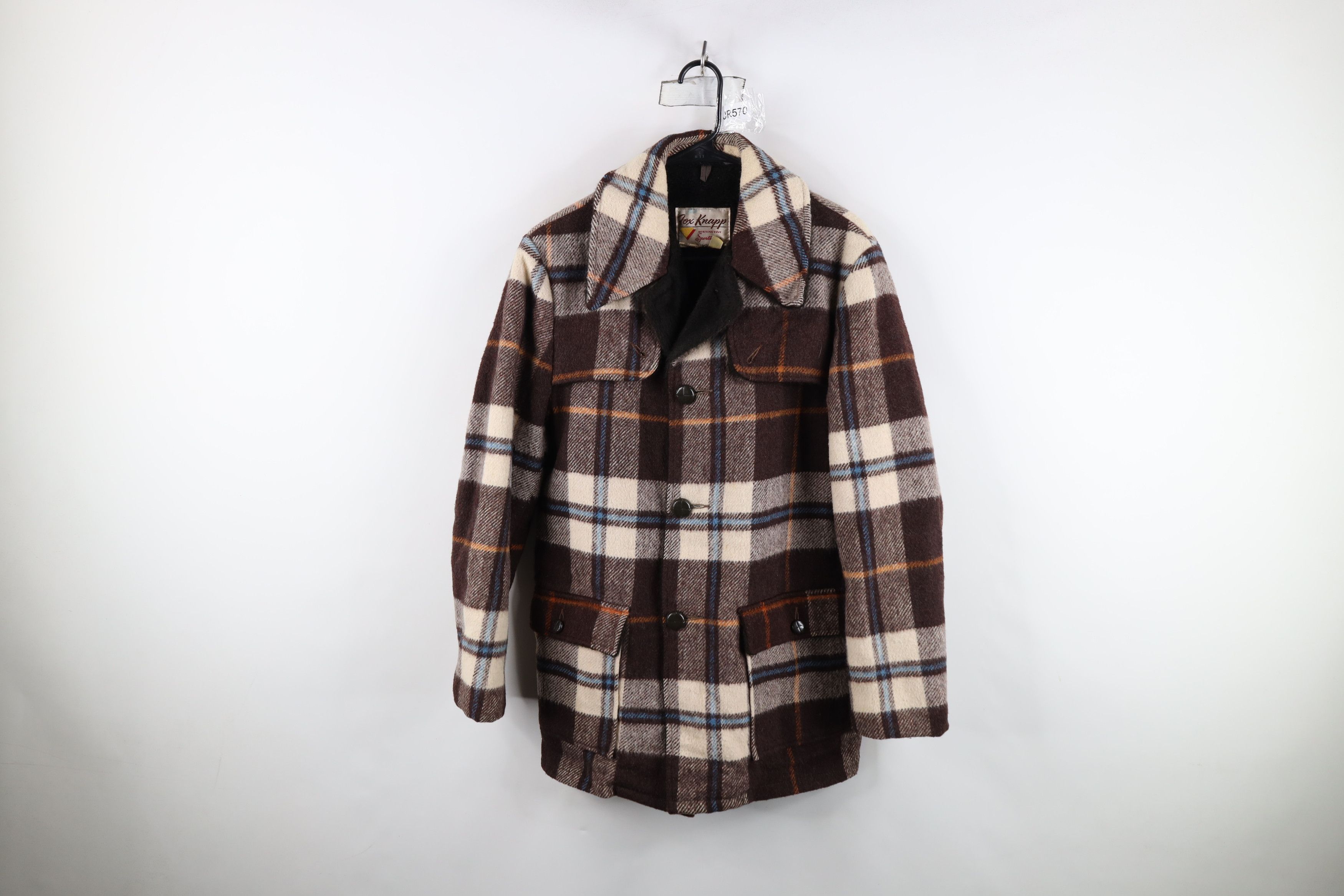 Vintage Vintage 60s 70s Streetwear Wool Button Jacket Plaid USA Size US L / EU 52-54 / 3 - 1 Thumbnail