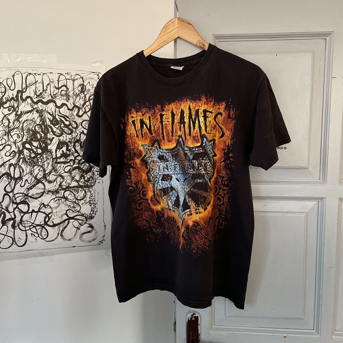 Band Tees × Vintage Vintage In Flames big logo t-shirt Size US L / EU 52-54 / 3 - 6 Thumbnail