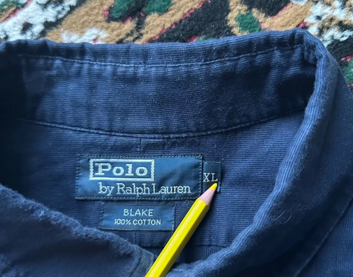 Polo Ralph Lauren × Vintage Vintage Polo Ralph Lauren Velvet Blue Shirt Size XL Size US XL / EU 56 / 4 - 3 Thumbnail