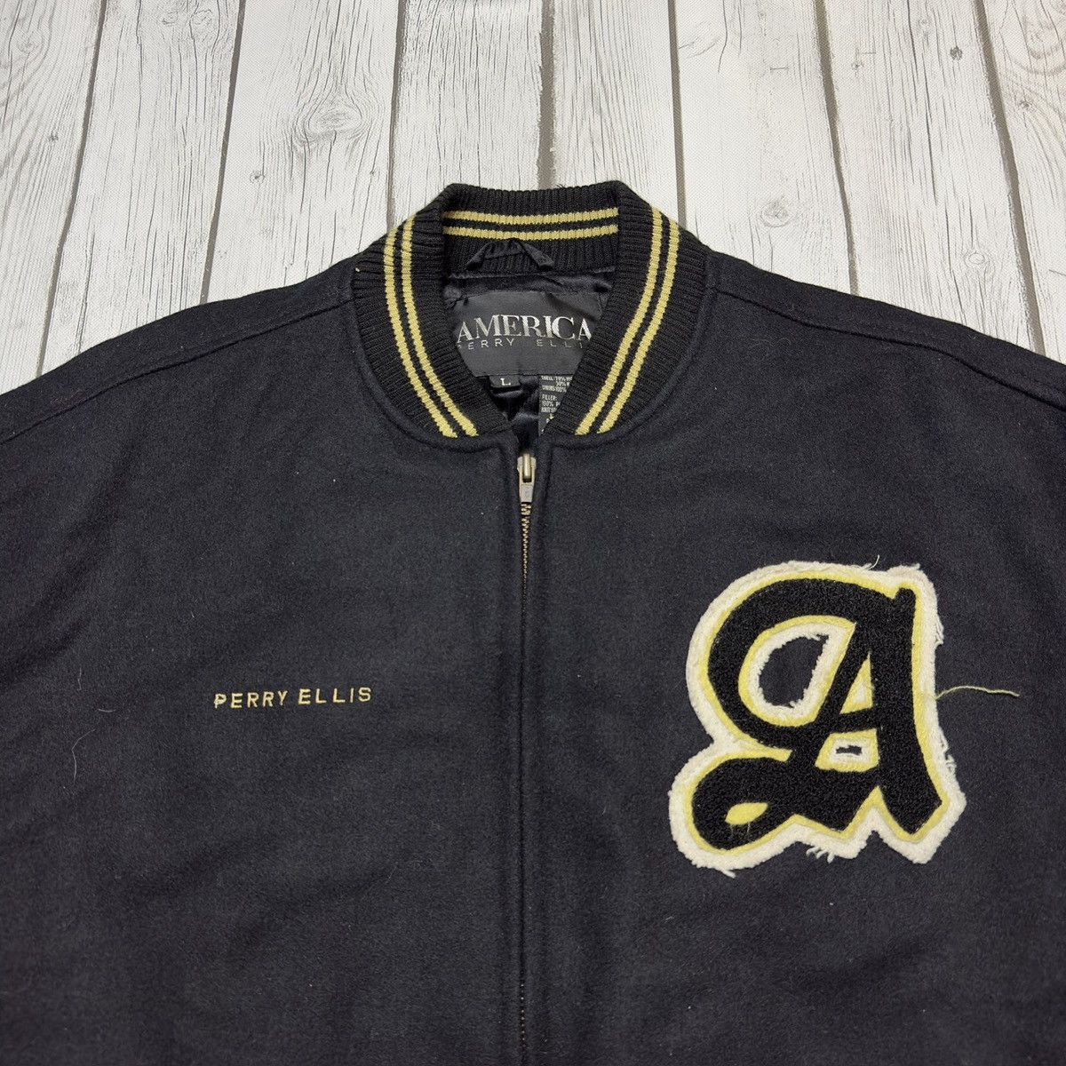 Perry Ellis Vintage Perry Ellis America letterman jacket Size US L / EU 52-54 / 3 - 3 Thumbnail