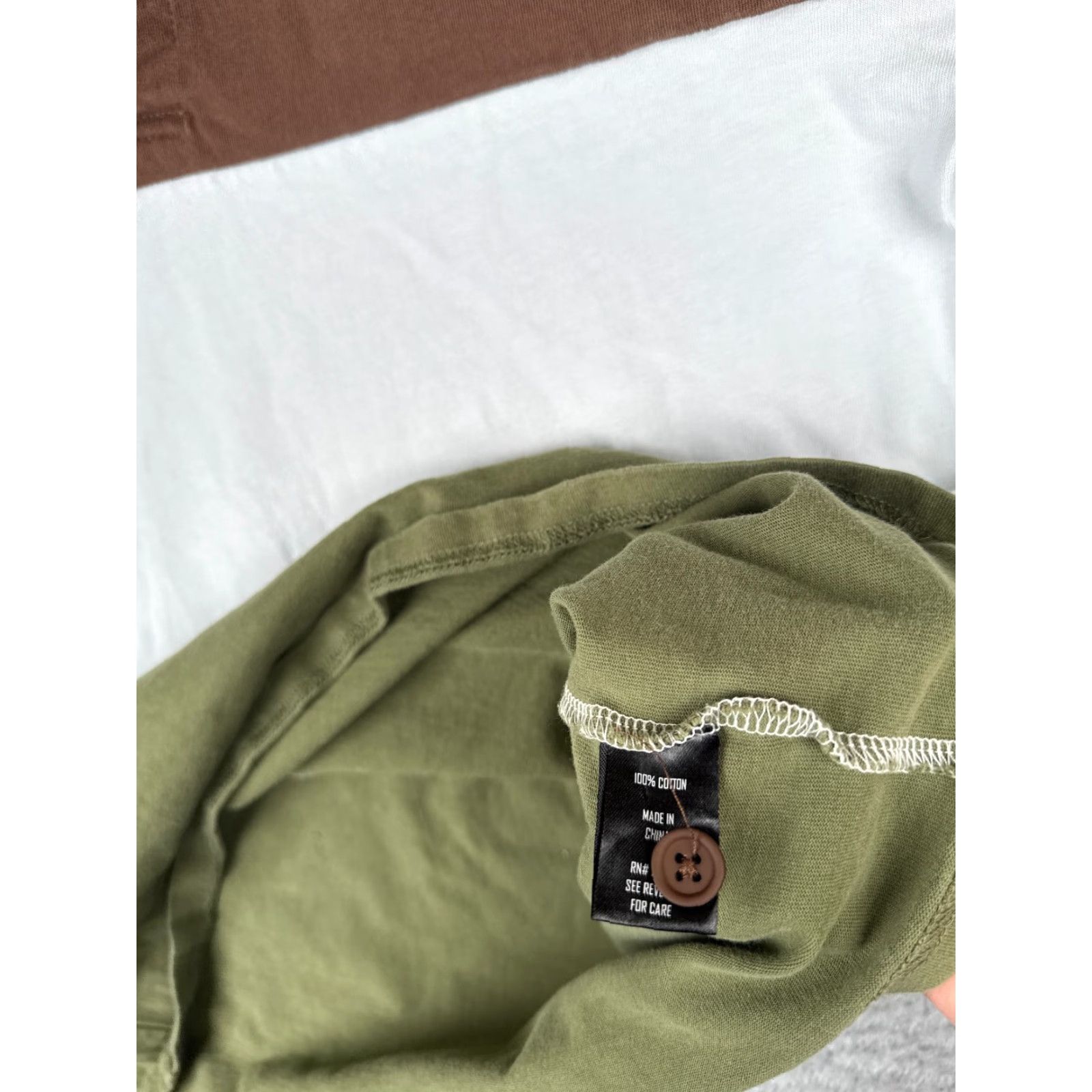 Rsq RSQ Polo Shirt Men Large Brown White Green Colorblock 100% Cotton Long Sleeve - Golf, Classic, Designer - Multicolor Mens Adult Large Polo Shirt Size US L / EU 52-54 / 3 - 7 Thumbnail