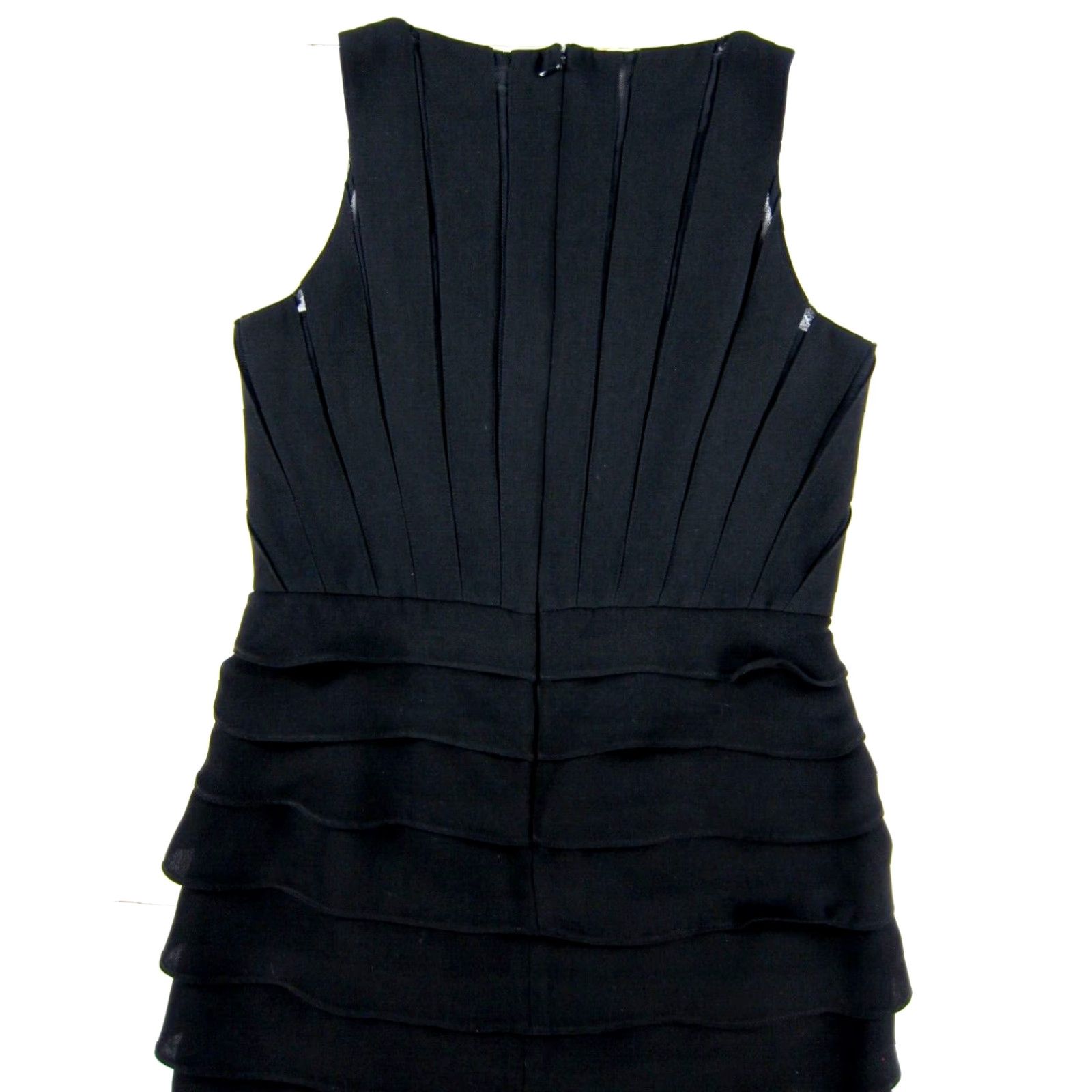 Vintage Eliza J New York Black Sleeveless Layer Tiered Work Party Formal Sheath Dress 12 Size XL / US 12-14 / IT 48-50 - 6 Thumbnail