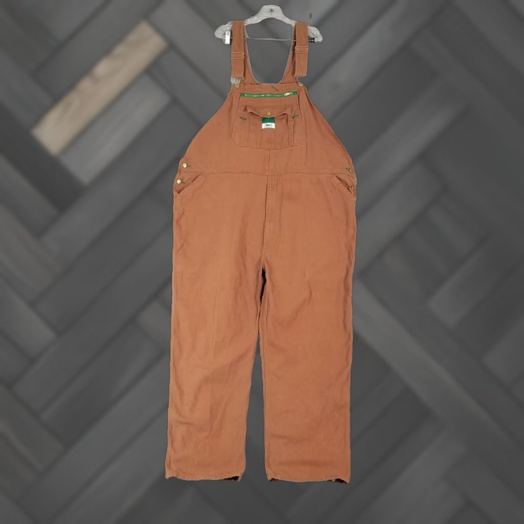 Liberty Bib Overalls Men's Big Tall 56x32 Brown Canvas Work Jeans