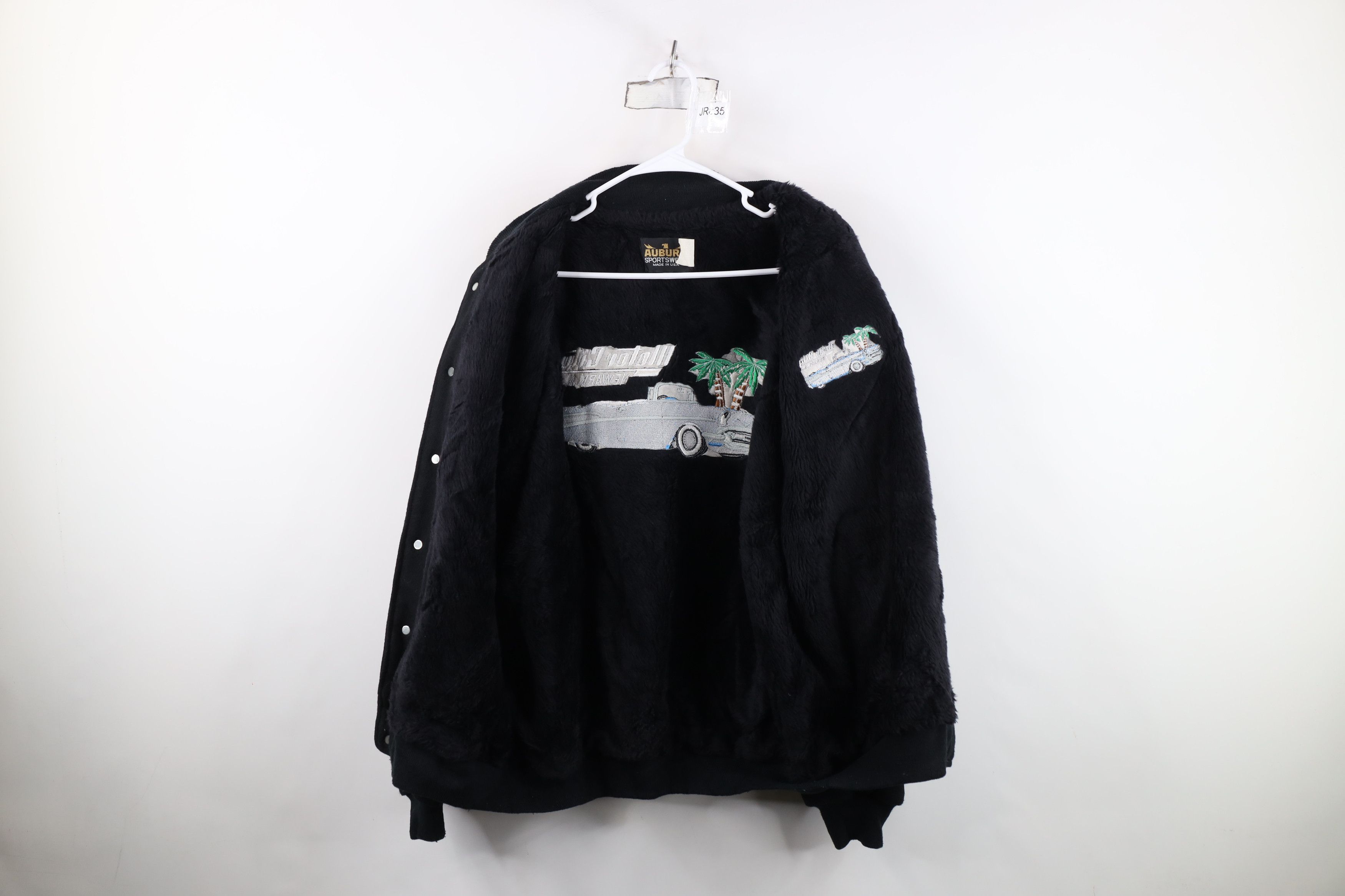 Vintage Vintage 90s City Casino Wool Varsity Bomber Jacket Black USA Size US XL / EU 56 / 4 - 10 Thumbnail