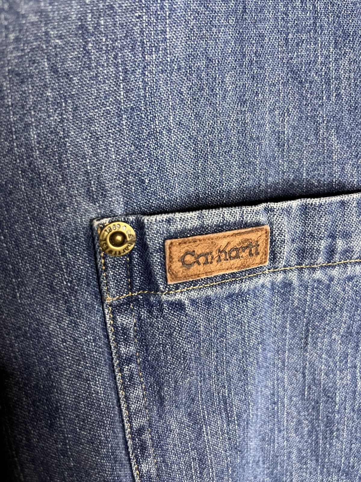 Carhartt Carhartt Denim Stonewash Button Up Work Shirt Size US XL / EU 56 / 4 - 3 Thumbnail
