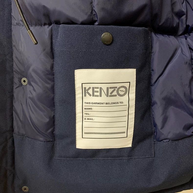 Kenzo KENZO Dark Blue Quilted Jacket, Size L, with Green Real Mi Size US L / EU 52-54 / 3 - 3 Thumbnail