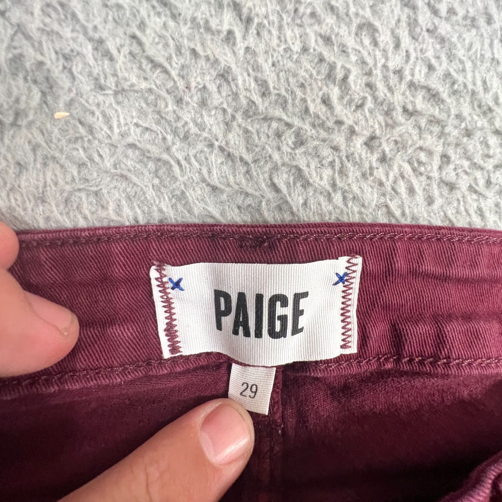 Paige VINTAGE Paige Jeans Womens 29 Verdugo Ankle Skinny Red Mid Rise Stretch Jeans Adult Regular 29 in Inseam 27 in Slim Womens Size 29" - 5 Thumbnail