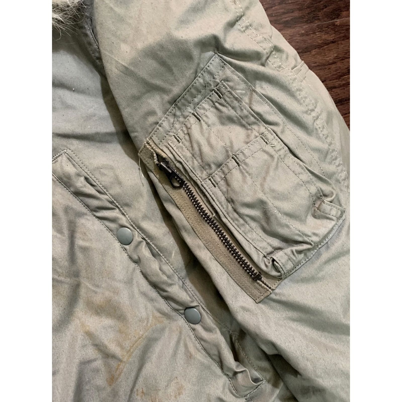 Alpha Industries VINTAGE Alpha N-3B Air Crew Jacket Parka USAF 59 Mens Medium Green Wool Insulation Fur Trim Zipper Full Zip Hooded Wind-Resistant Military 50s 60s Size US M / EU 48-50 / 2 - 5 Thumbnail